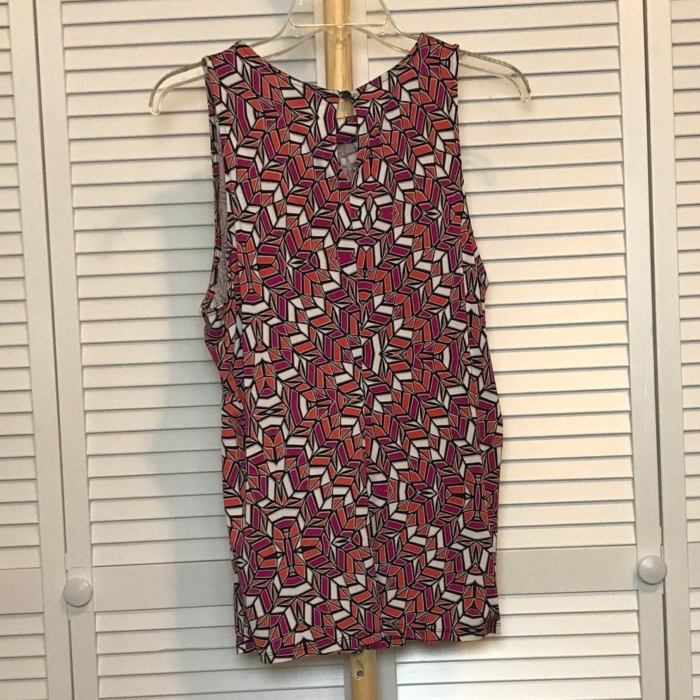 Worthington Worthington Geometric Round Neckline Sleeveless Blouse XL Size XL / US 12-14 / IT 48-50 - 2 Thumbnail
