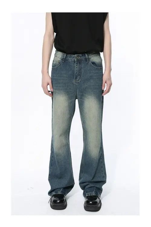 Other Blue Distressed Washed Flared Jeans Size US 33 - 7 Thumbnail
