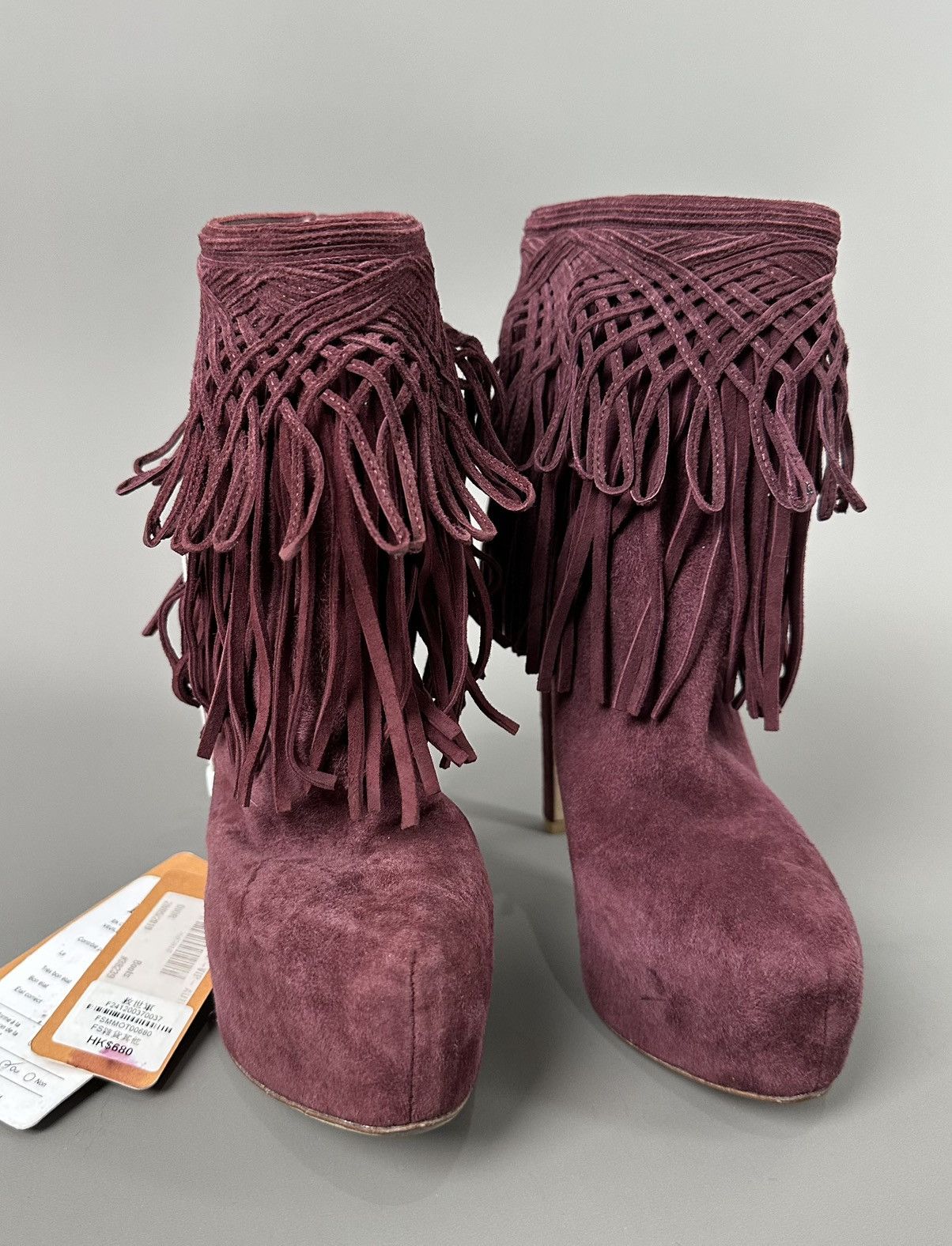 Dior Dior - Burgundy Suede Fringes Booties Size US 6.5 / IT 36.5 - 4 Thumbnail