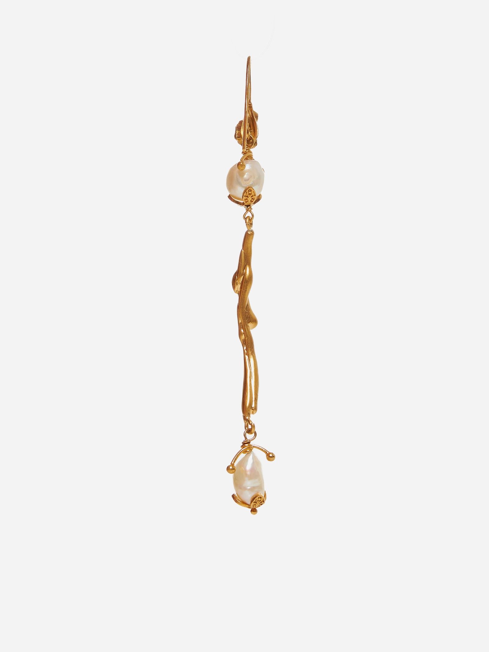 Marni o1w1db11125 Size:OS/Long Pearl Earrings in Golden Size ONE SIZE - 3 Thumbnail