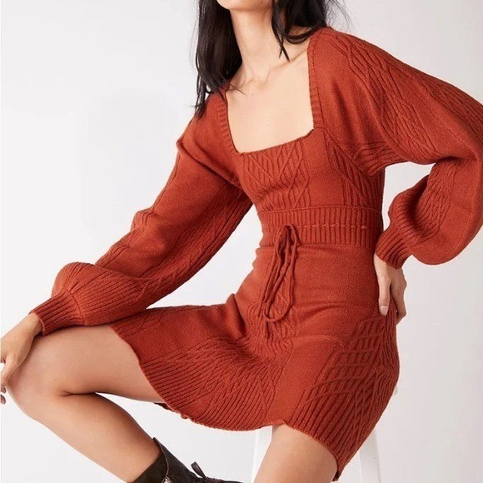 Free People FREE PEOPLE Emma Sweater Dress In Cinnamon size M A001592 Size M / US 6-8 / IT 42-44 - 2 Thumbnail