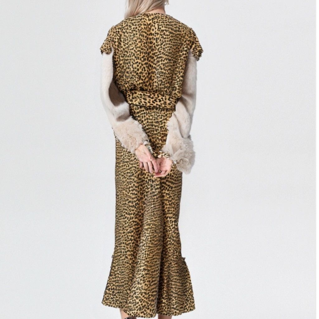 Other Chic Leopard Print Jumpsuit with Wrap Detail & Belt – NWT Size L / US 10 / IT 46 - 3 Thumbnail