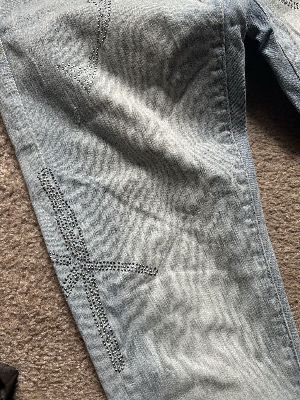 Zara Zara Embellished Skinny Stretch Jean Sparkle Lt Blue Denim S Size US 30 / EU 46 - 6 Thumbnail