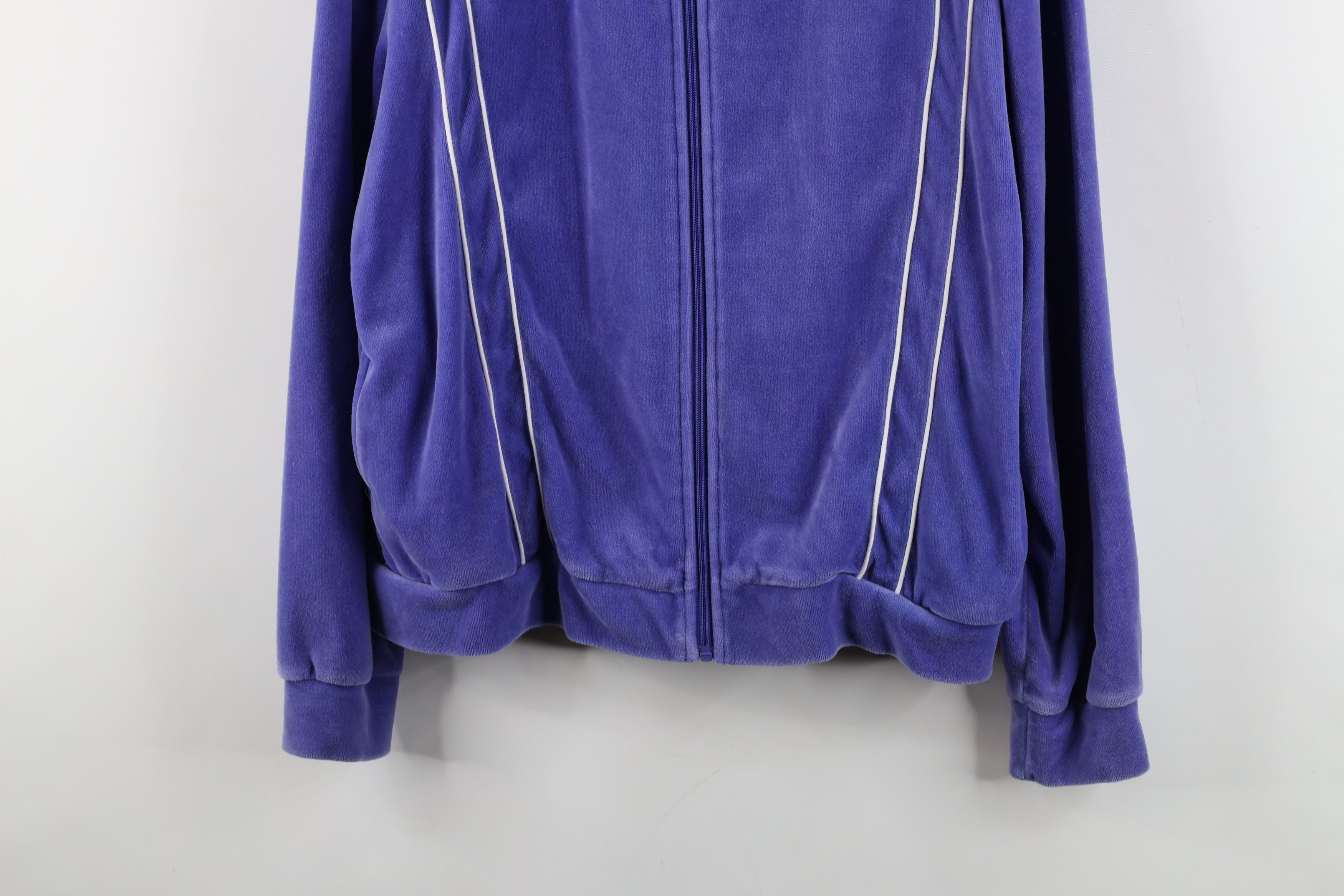 Vintage Vintage 90s Streetwear Velour Cafe Racer Bomber Jacket Size L / US 10 / IT 46 - 3 Thumbnail