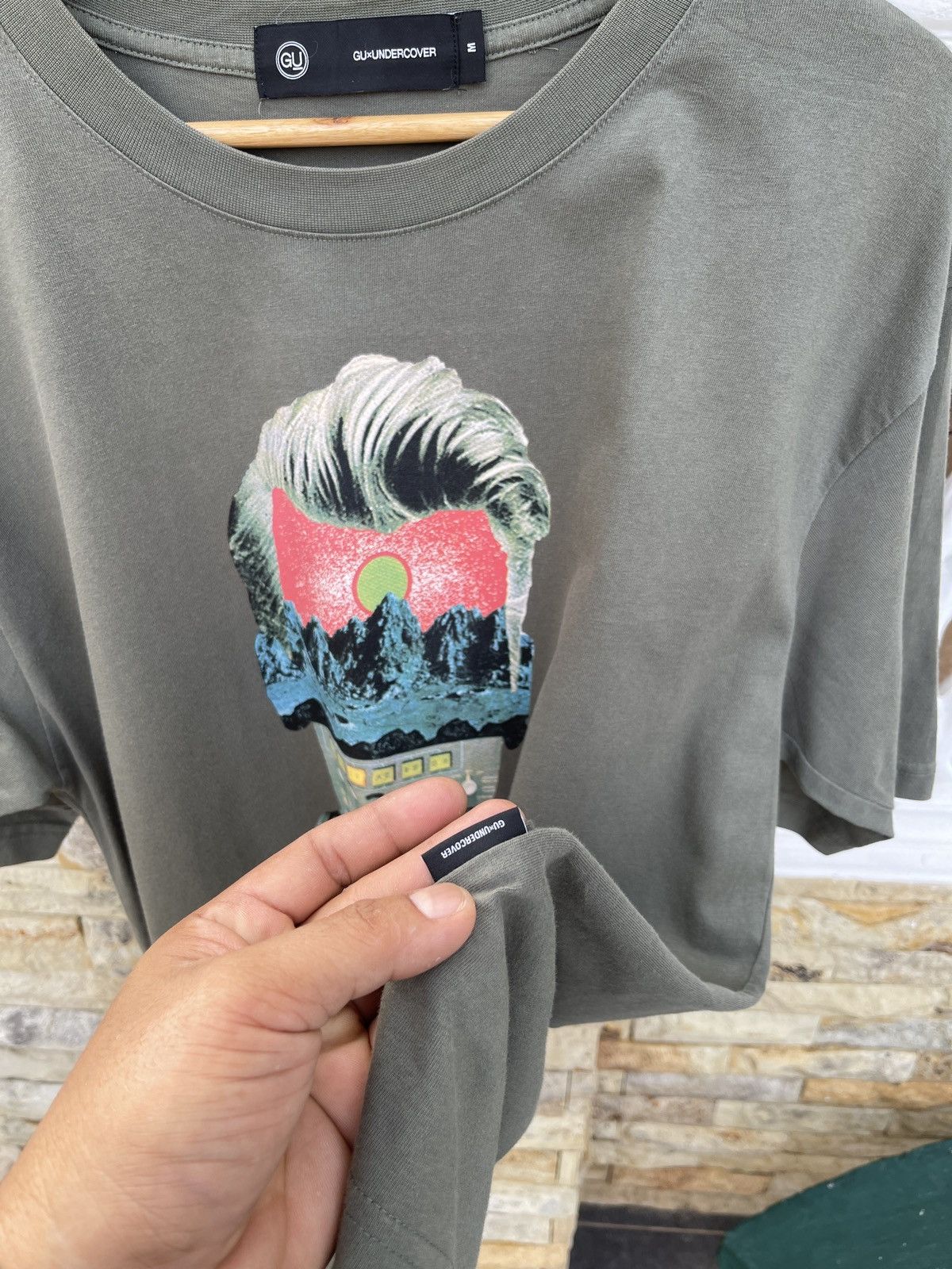 GU Rare🔥Undercover X Gu Army Green Tee Size US L / EU 52-54 / 3 - 6 Thumbnail