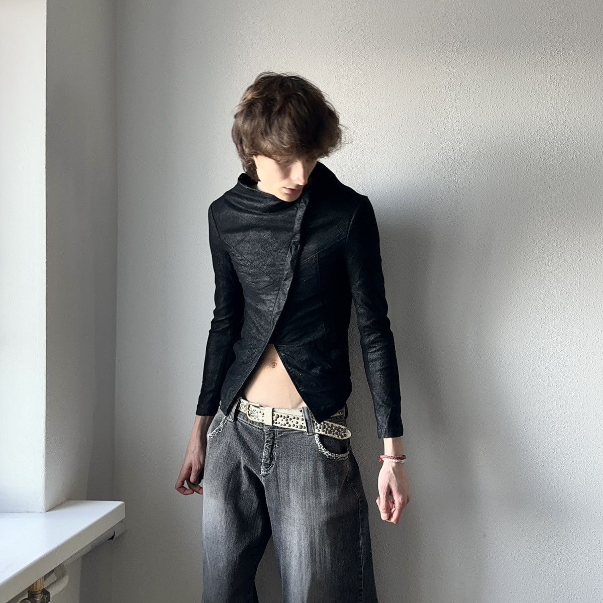 Hysteric Glamour × Undercover Gothic Biker Jacket Side Zip Punk Demeulemeester Vibe Size S / US 4 / IT 40 - 3 Thumbnail