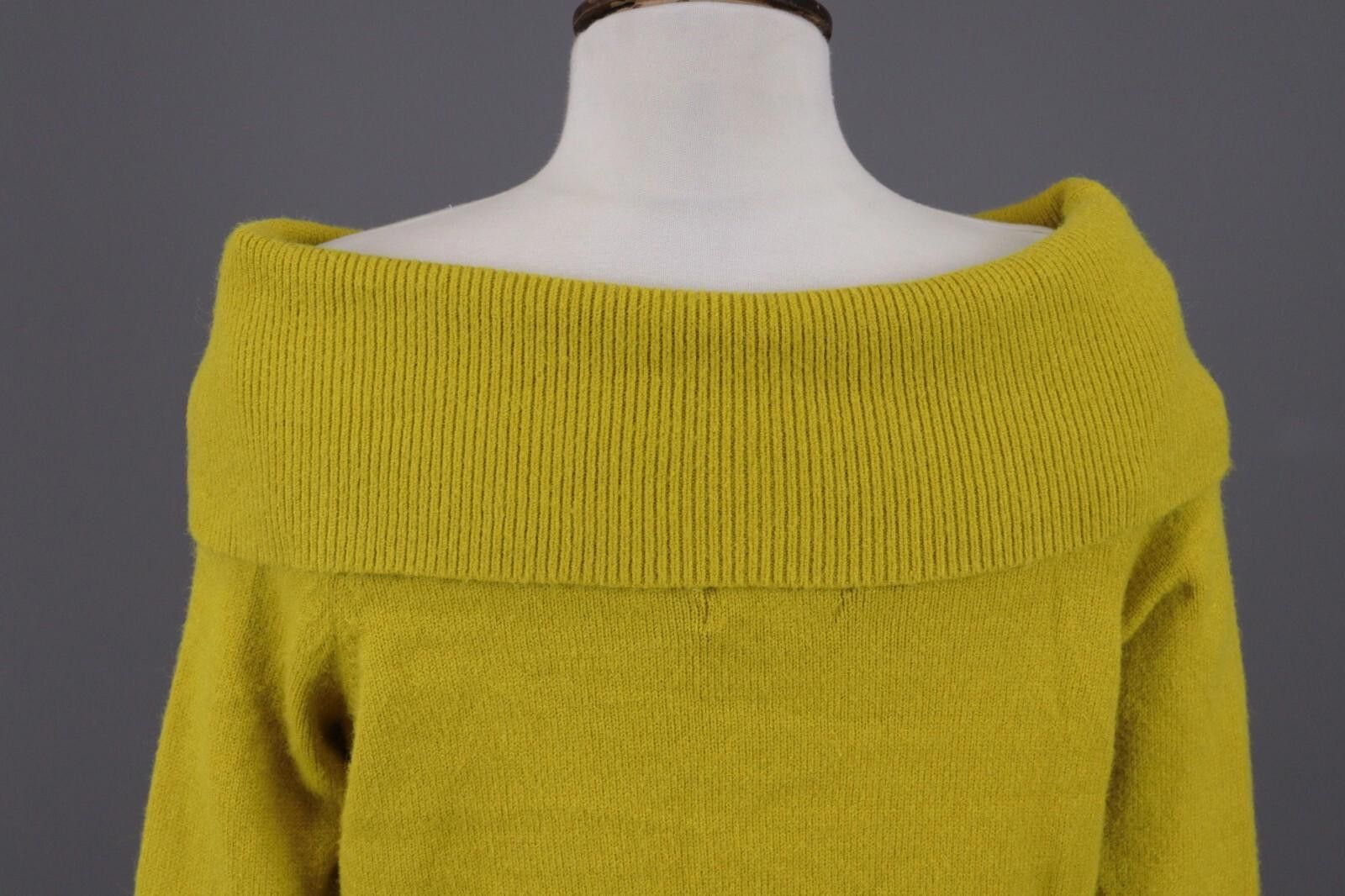 Designer Anthropologie Yellow Boat Neck Jumper Blend Sweater Size M Size M / US 6-8 / IT 42-44 - 11 Thumbnail