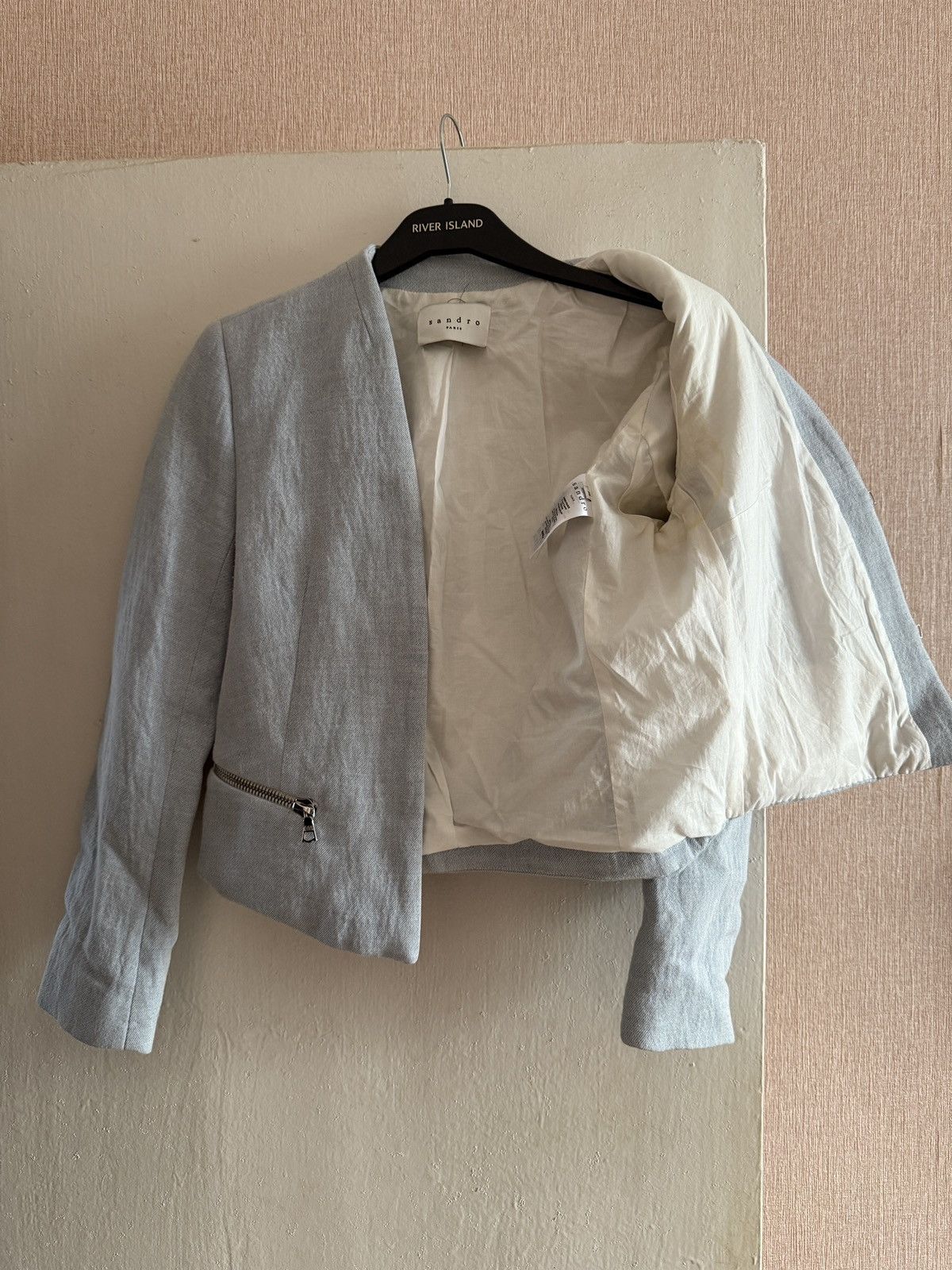 Sandro Vintage Sandro Women’s Linen Blazer Size XS / US 0-2 / IT 36-38 - 8 Thumbnail