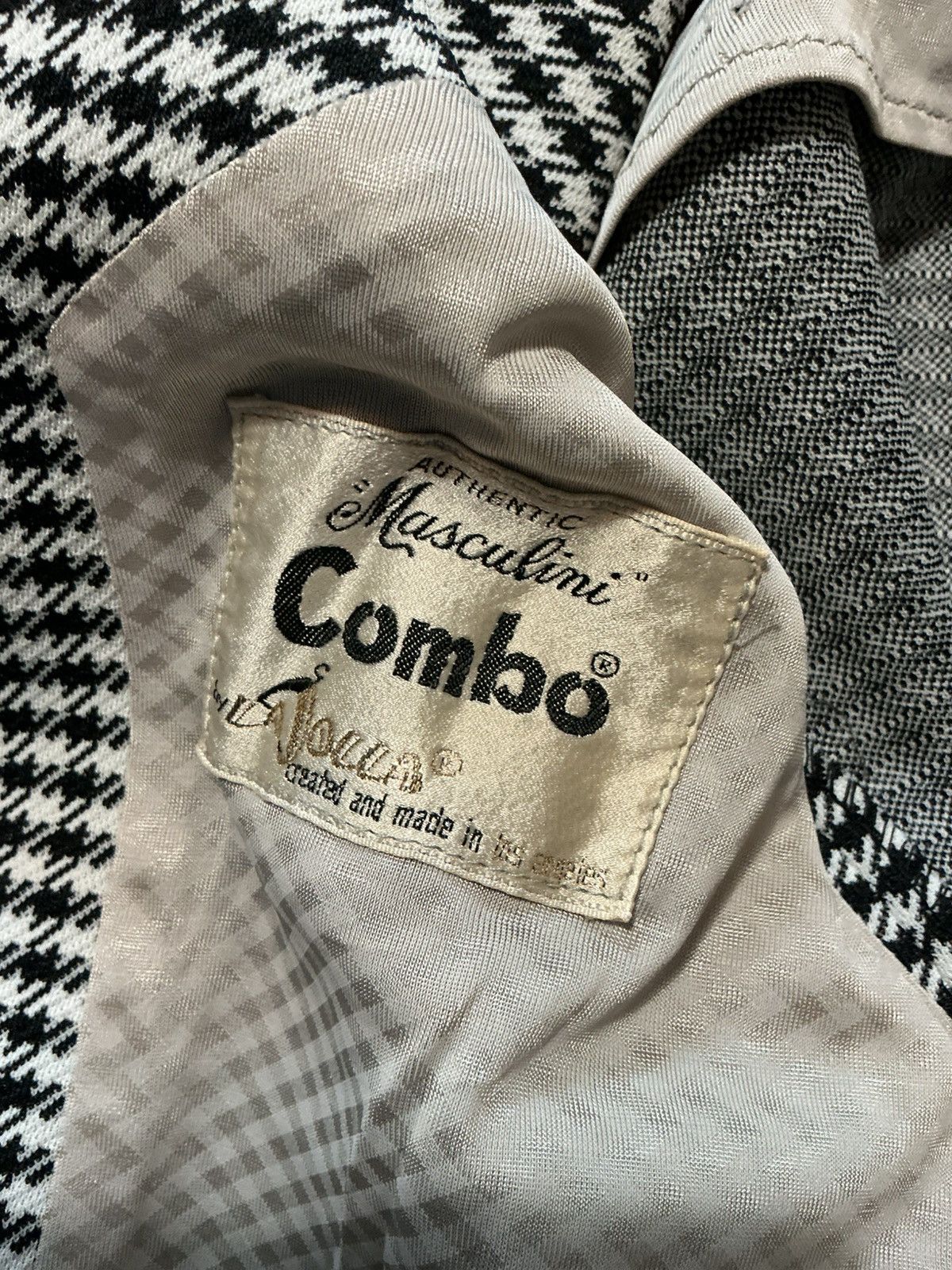 Vintage Vintage 60s Masculini Combo Houndstooth Blazer Jacket Size US S / EU 44-46 / 1 - 11 Thumbnail