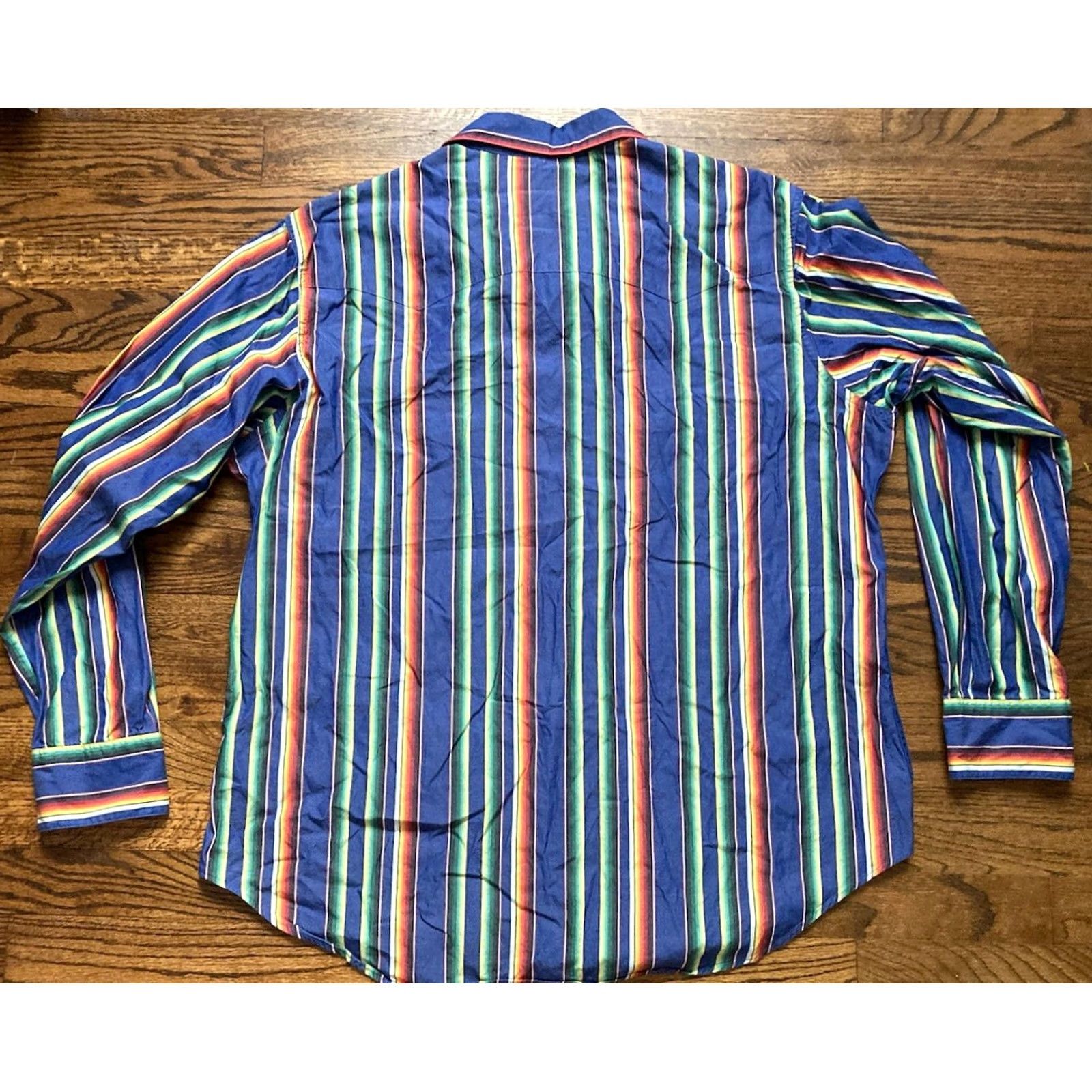 Polo Ralph Lauren Polo Ralph Lauren Western Shirt XL Multicolor Striped Pearl Snap Long Sleeve Button-Up Mens Size US XL / EU 56 / 4 - 8 Thumbnail