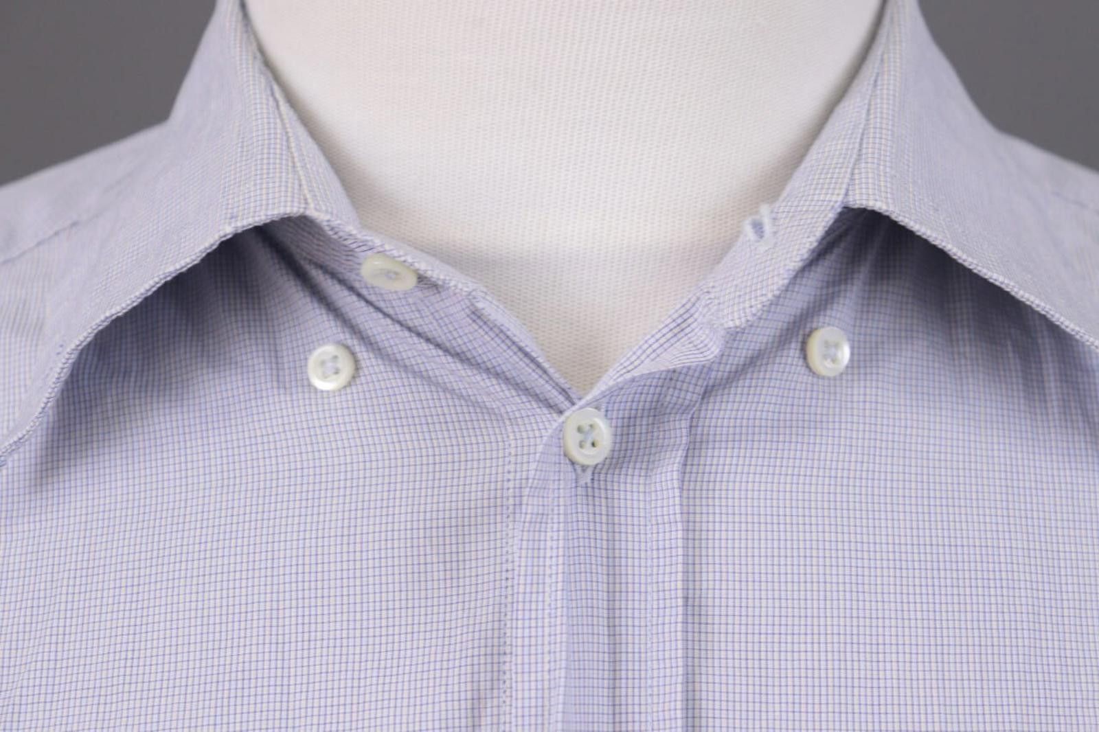 Armani Collezioni Armani Collezioni White Check Button Down Shirt Size 41 /16 Size US M / EU 48-50 / 2 - 5 Thumbnail