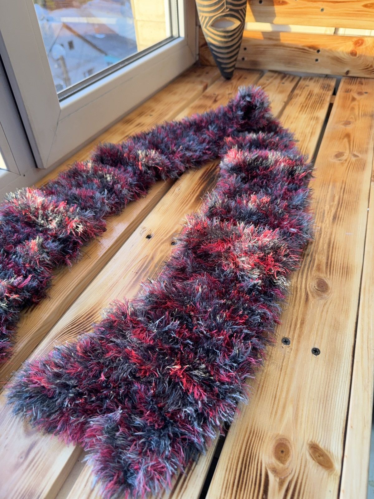 Japanese Brand 00s Archive Japanese Y2K Fuzzy Shaggy Scarf Anime Kawaii Size ONE SIZE - 3 Thumbnail