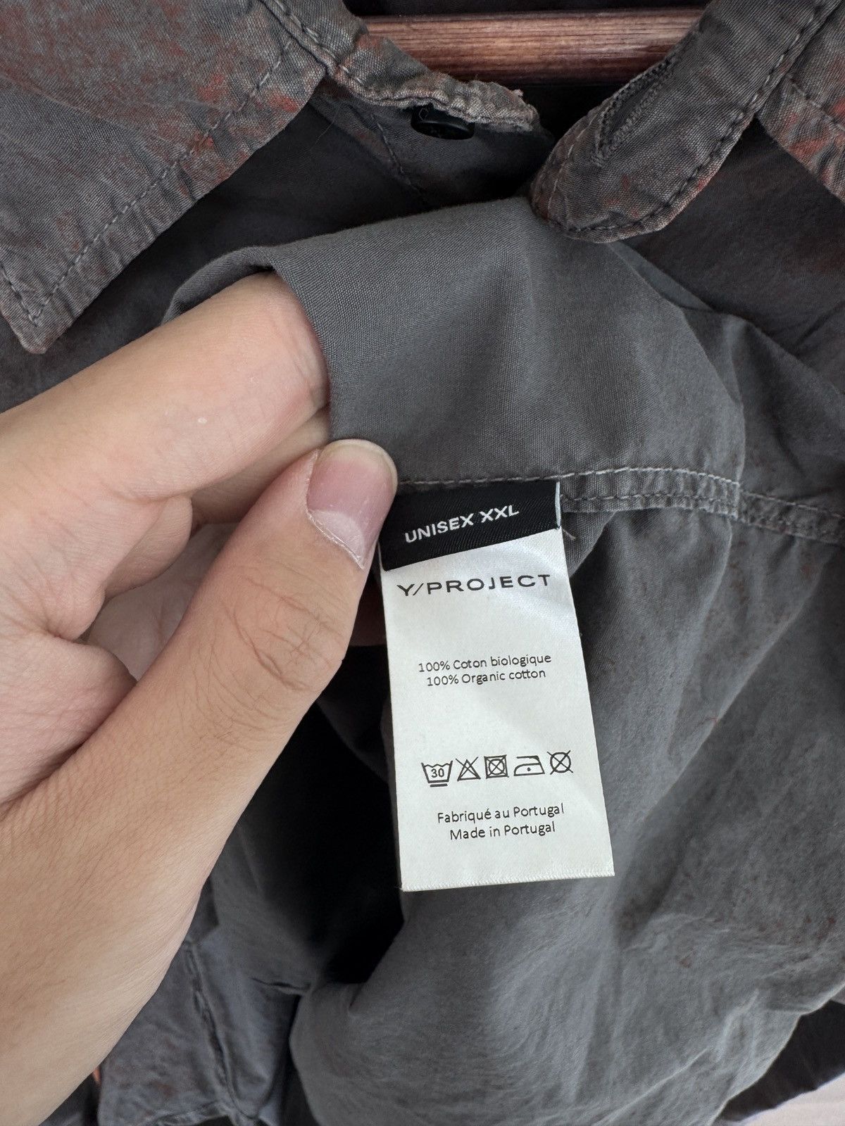 Y/Project Y/PROJECT Pinched Logo Overshirt in Rust/Grey Size US XL / EU 56 / 4 - 4 Thumbnail