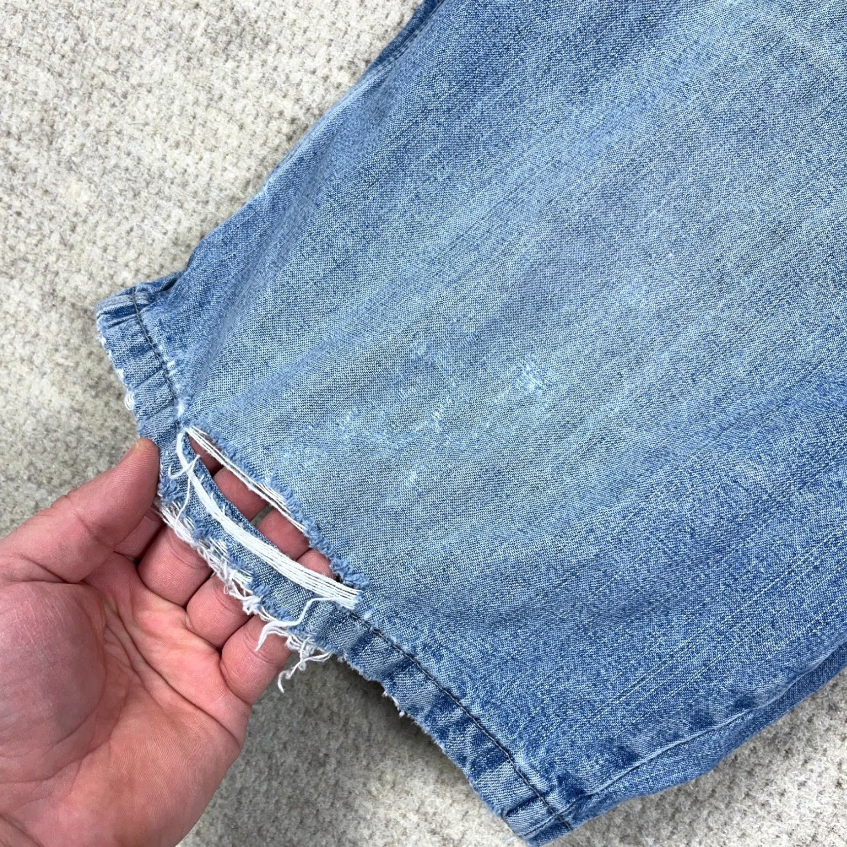 Wrangler VINTAGE Wrangler Shorts Men 38 Bermuda Denim Distressed Grunge 90s Baggy Pockets Casual 5-Pocket Design Size US 38 / EU 54 - 4 Thumbnail