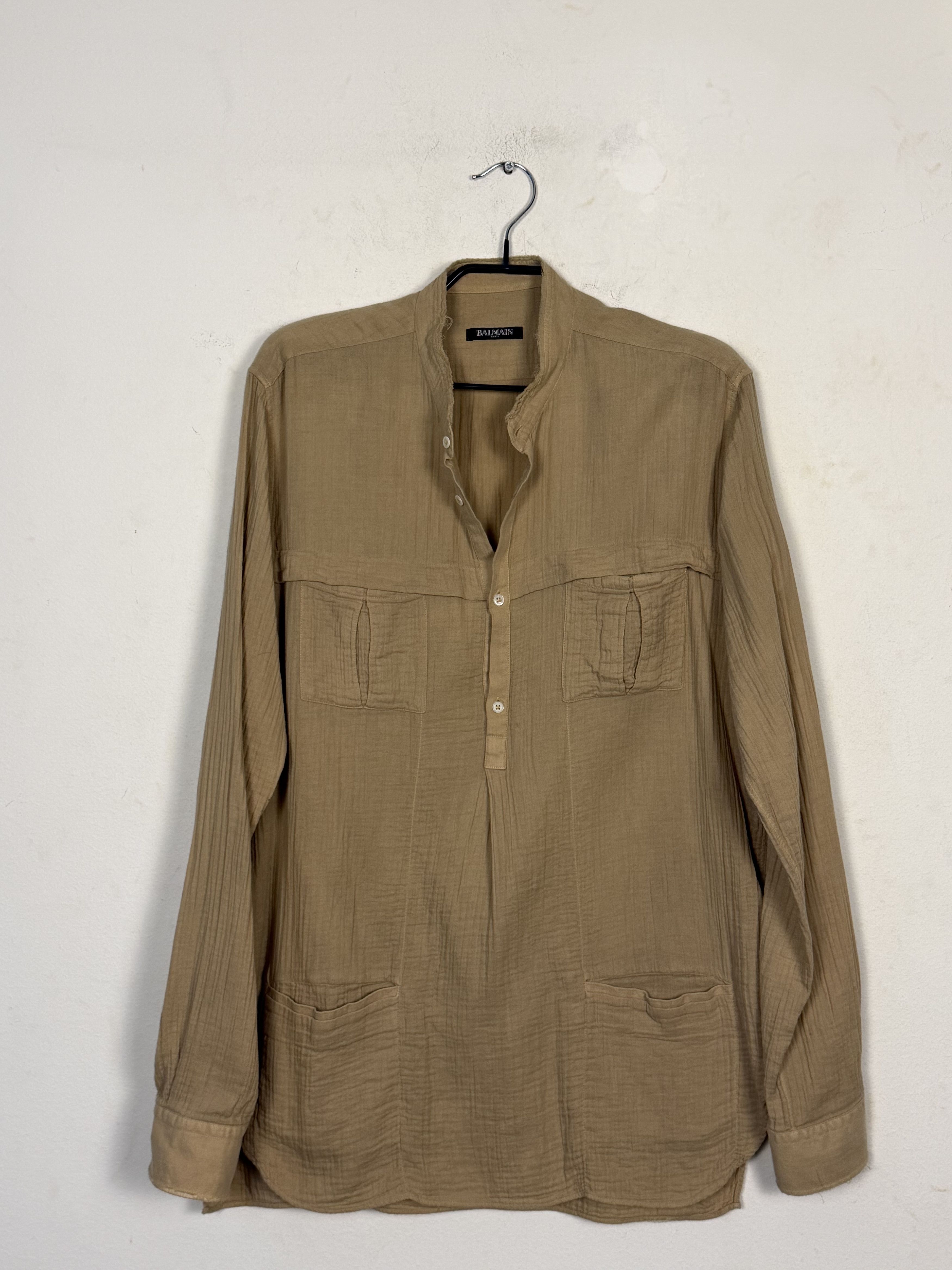 Balmain Archival Crinkled Cotton Safari Tunic Size US M / EU 48-50 / 2 - 2 Thumbnail
