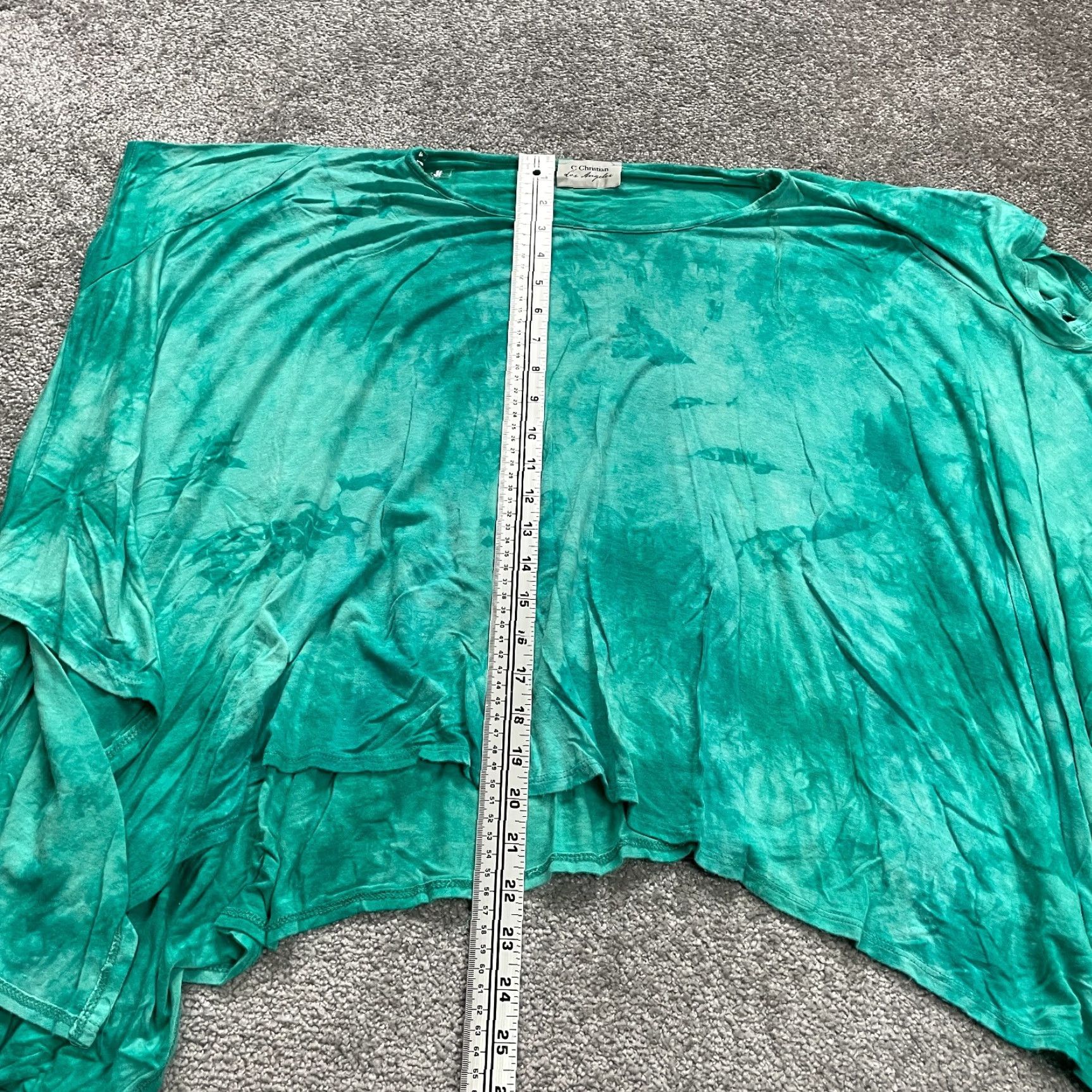 Vintage C Christian Blouse Womens Small Green Sleeveless Round Neck Tie-Dye Knit Rayon Spandex Casual Top Womens Size S / US 4 / IT 40 - 6 Thumbnail