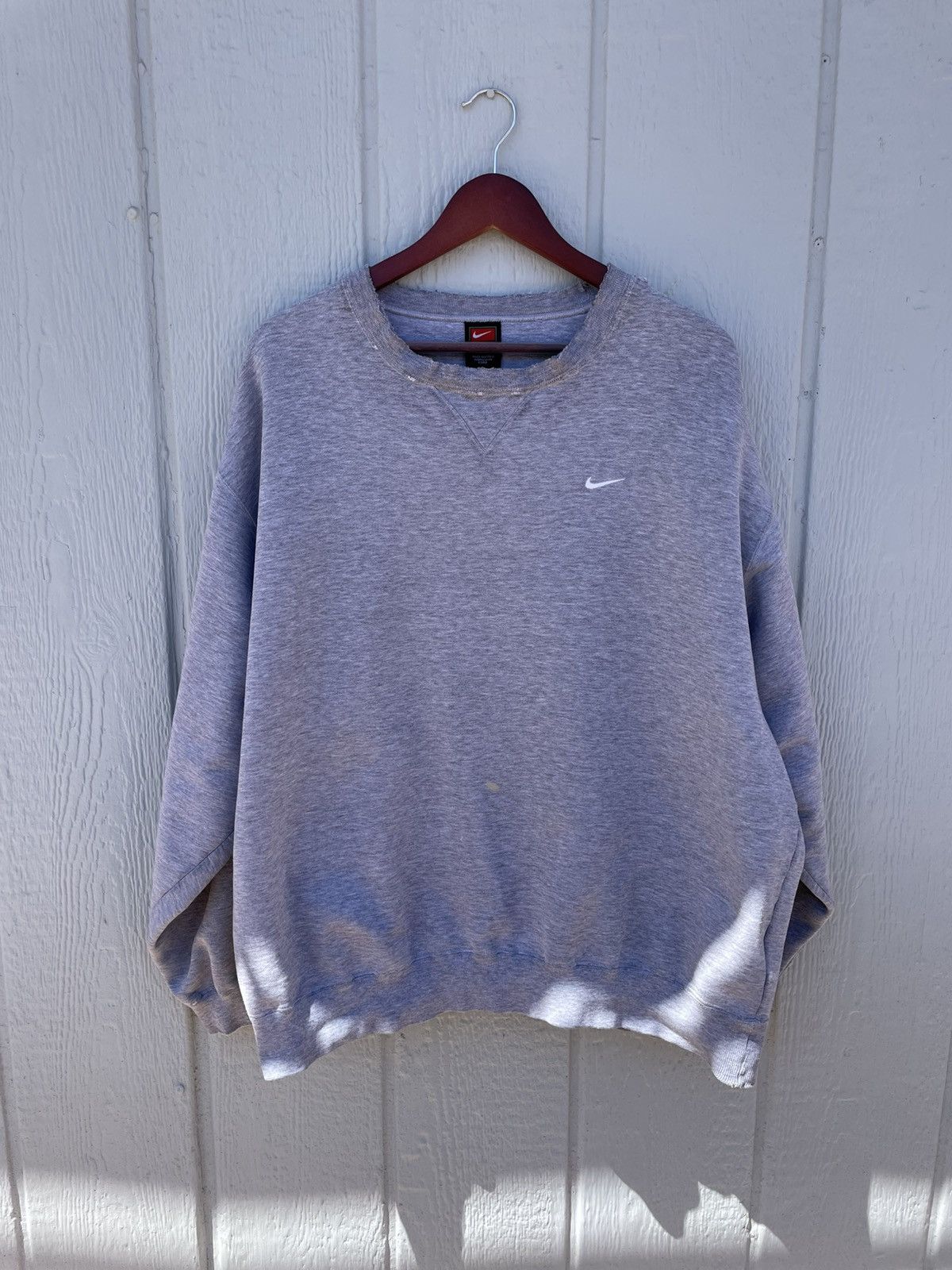 Nike Vintage 90s Nike Swoosh Gray Crew Neck long sleeve XXL Size US XXL / EU 58 / 5 - 1 Thumbnail