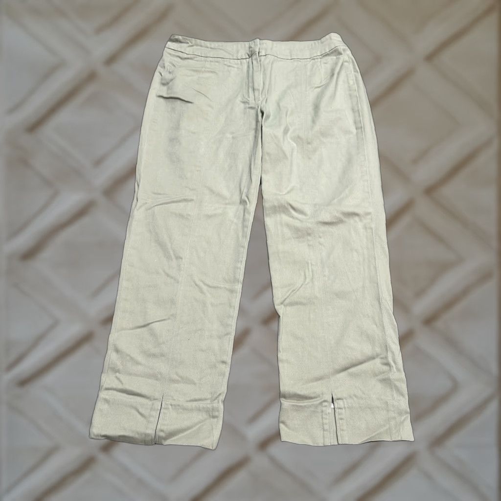 Soft Surroundings Soft Surroundings Pants Casual Cropped Cotton Beige Adult Small Regular Straight 30x23.5 Womens Regular Beige Cropped Pants - 30 Inseam, 23.5 Waist Size 28" / US 6 / IT 42 - 1 Thumbnail