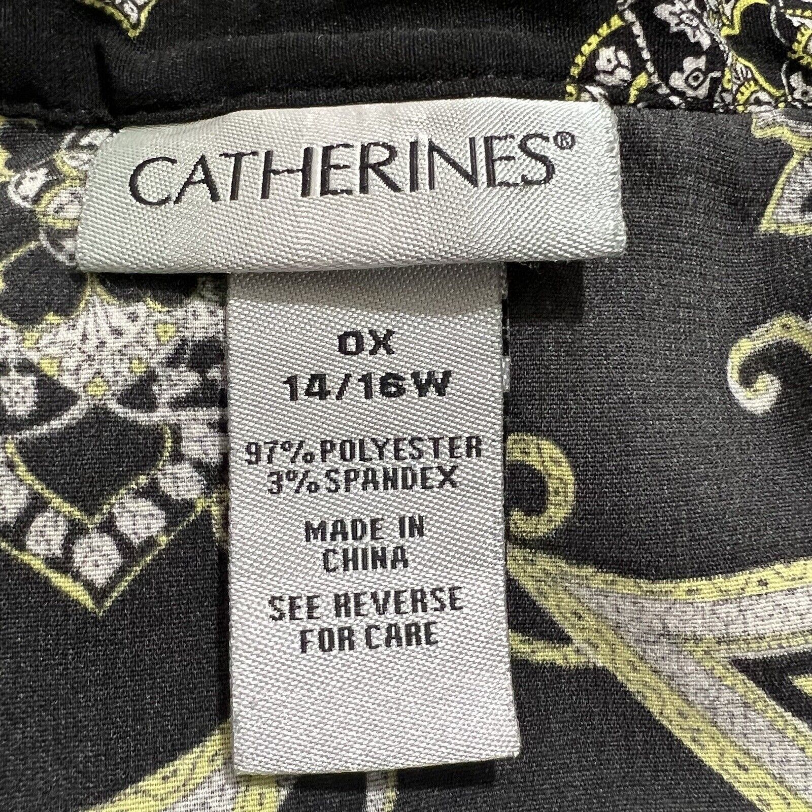 Other Catherine's Short Sleeve Button Up Floral Shirt Yellow Black Size XL / US 12-14 / IT 48-50 - 3 Thumbnail