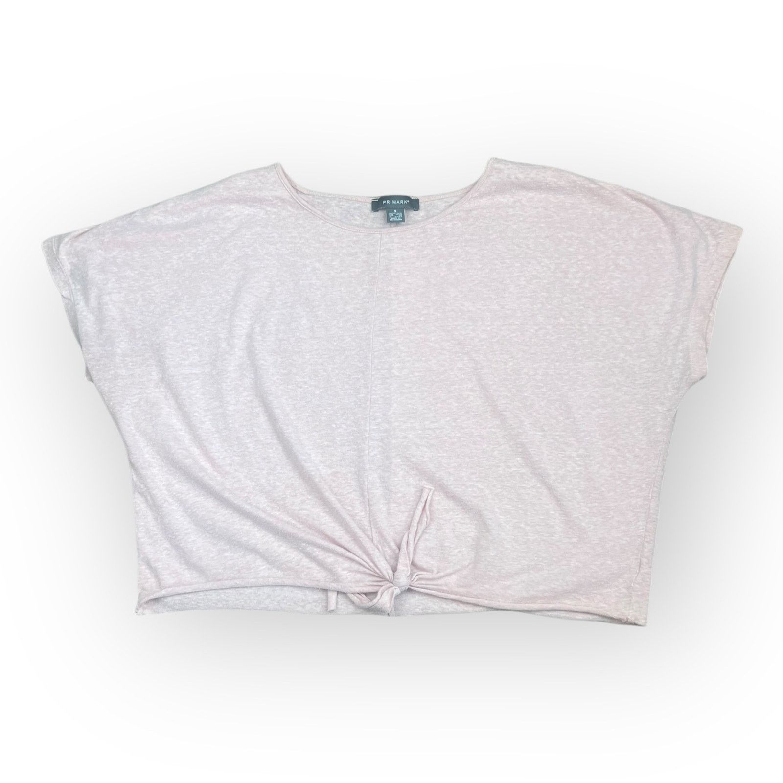 Vintage Primark Light Pink Front Tie Relaxed Tee | Casual T-Shirt Size S / US 4 / IT 40 - 7 Thumbnail