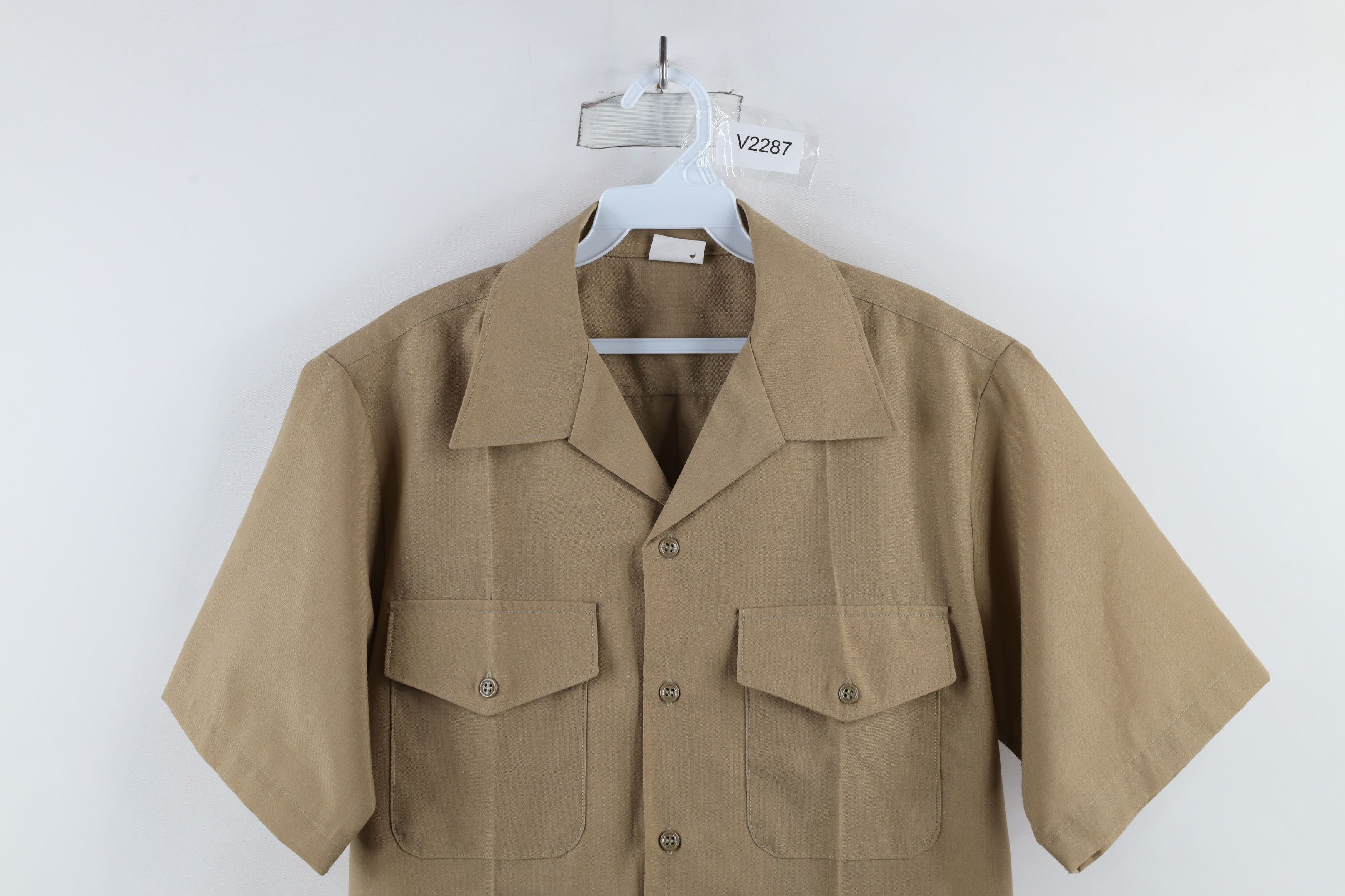 Vintage Vintage 90s Military Short Sleeve Field Button Shirt USA Size US M / EU 48-50 / 2 - 2 Thumbnail
