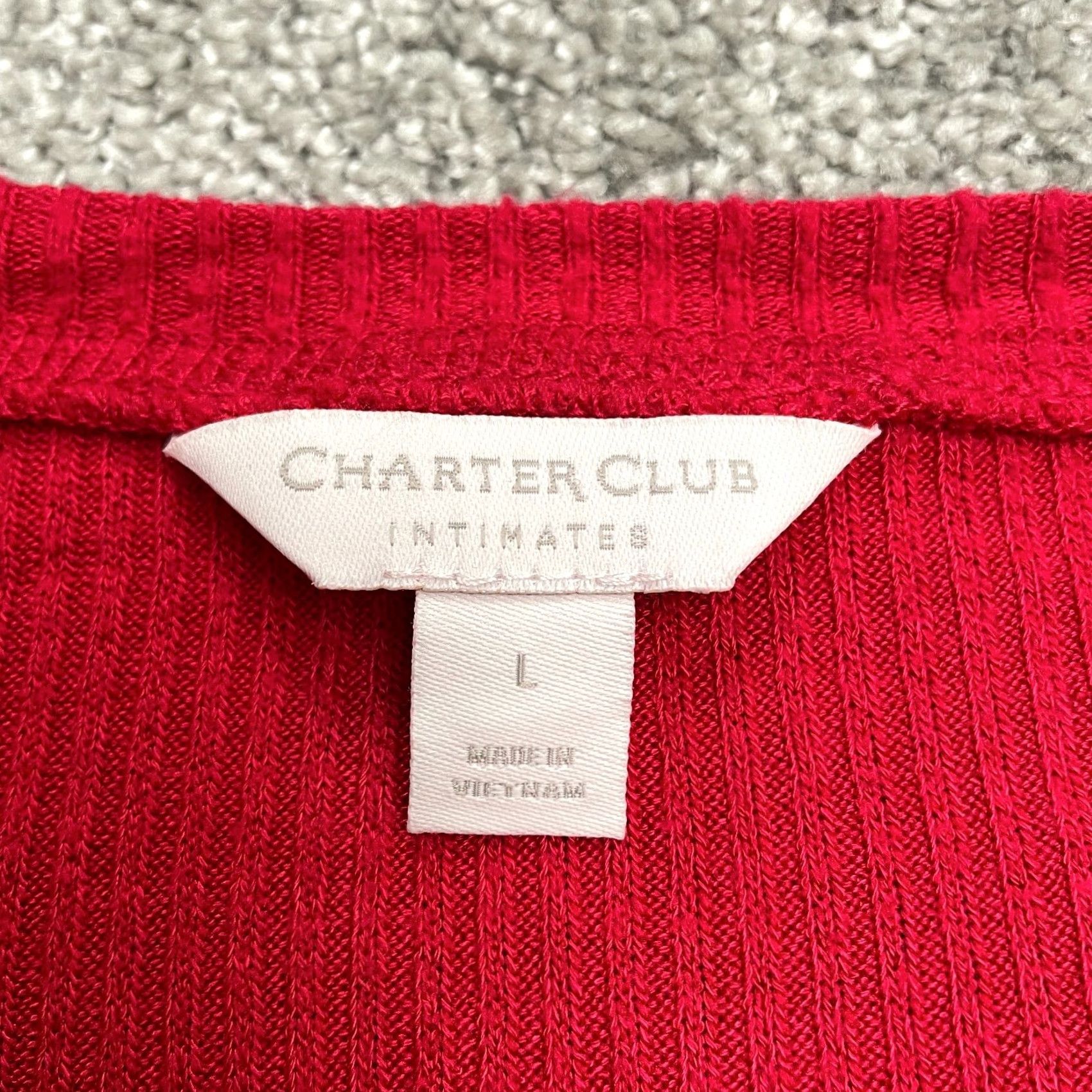 Charter Club Charter Club Shirt Womens L Red Knit Long Sleeve Henley Button Front Blouse Classic Size L / US 10 / IT 46 - 4 Thumbnail