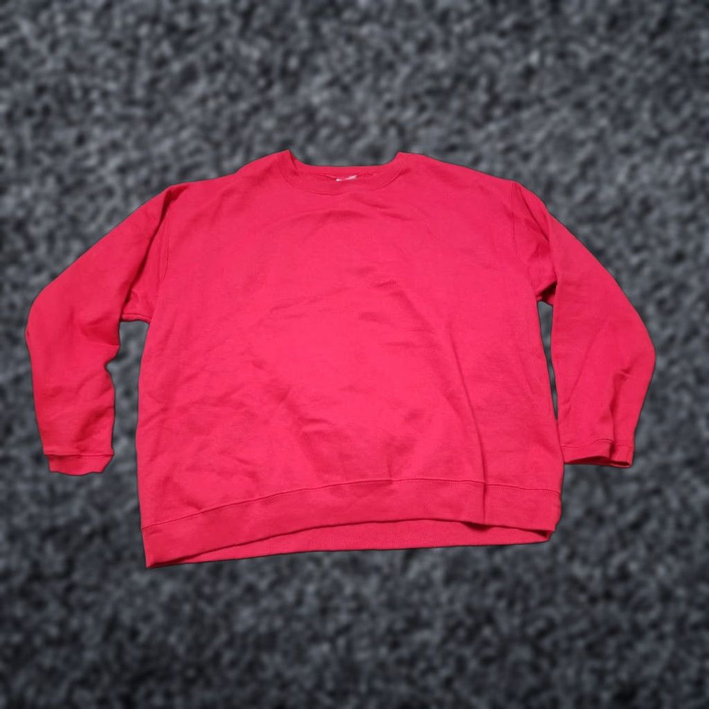 Hanes VINTAGE Hanes Stay Clean Red Crewneck Sweatshirt Womens L Size L / US 10 / IT 46 - 1 Thumbnail
