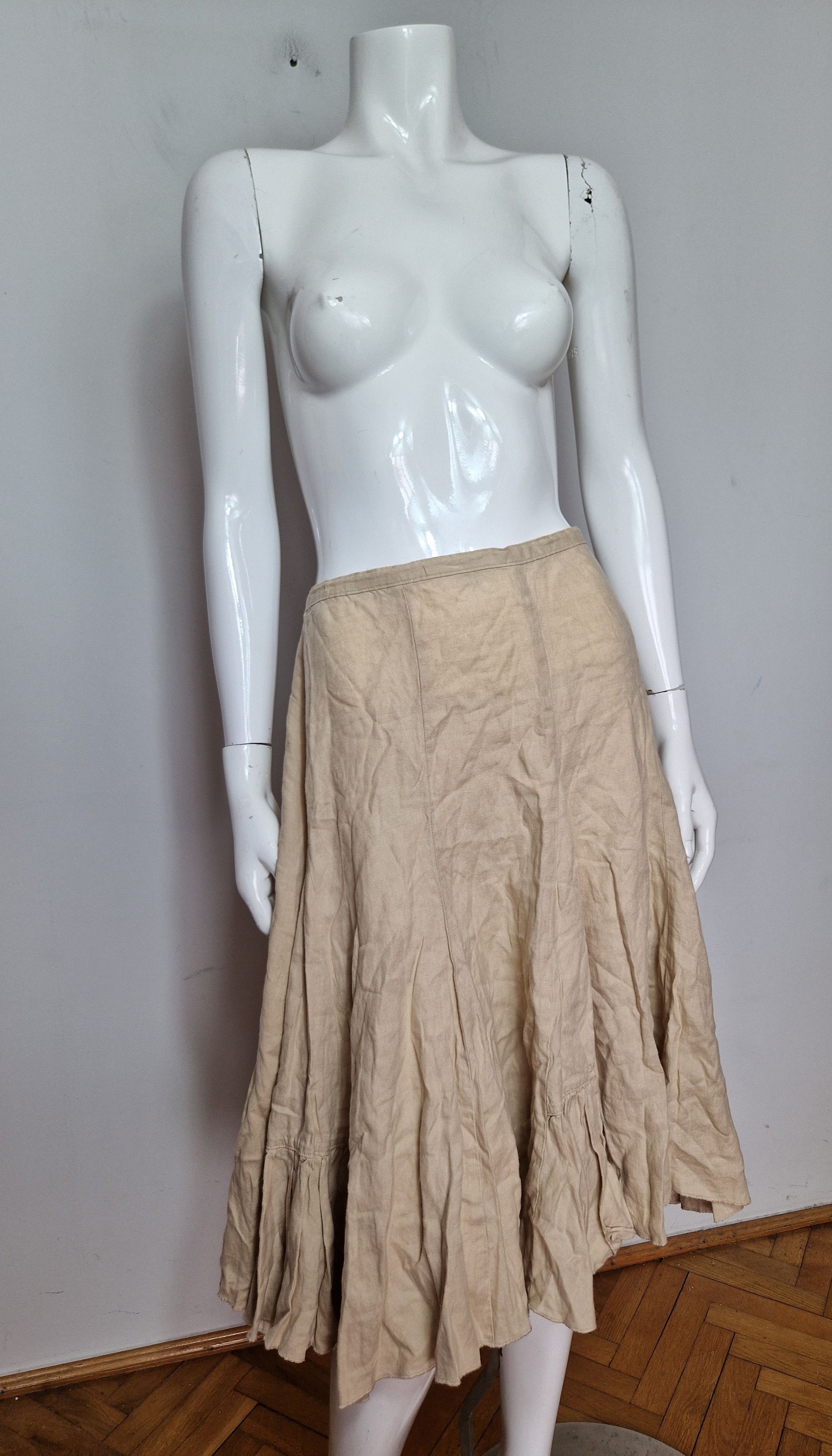 Vintage vintage amazing flared linen skirt avant garde japanese Size 28" / US 6 / IT 42 - 3 Thumbnail