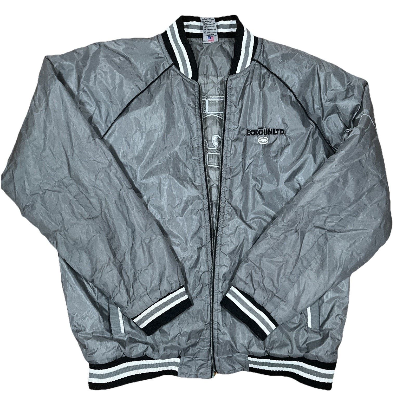 Ecko Unltd. VTG Ecko Unltd Rhino Jacket Grey Sz Large USA 90s Y2K FLAWS Size US L / EU 52-54 / 3 - 2 Thumbnail