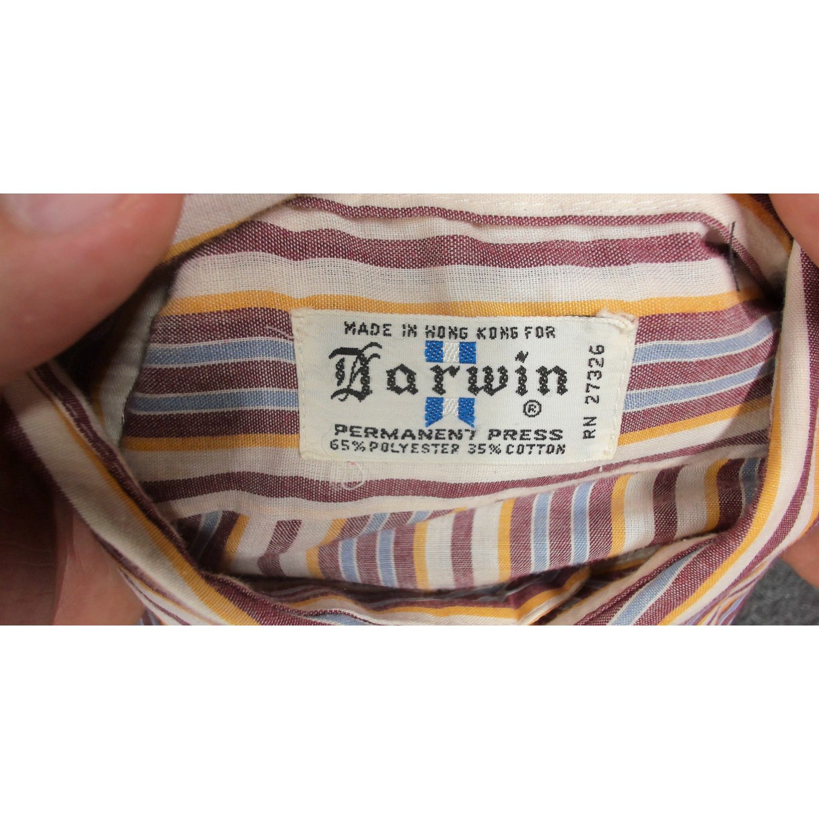Vintage Darwin Vintage 70s Sheer Striped Disco Overshirt Mauve Size US M / EU 48-50 / 2 - 5 Thumbnail
