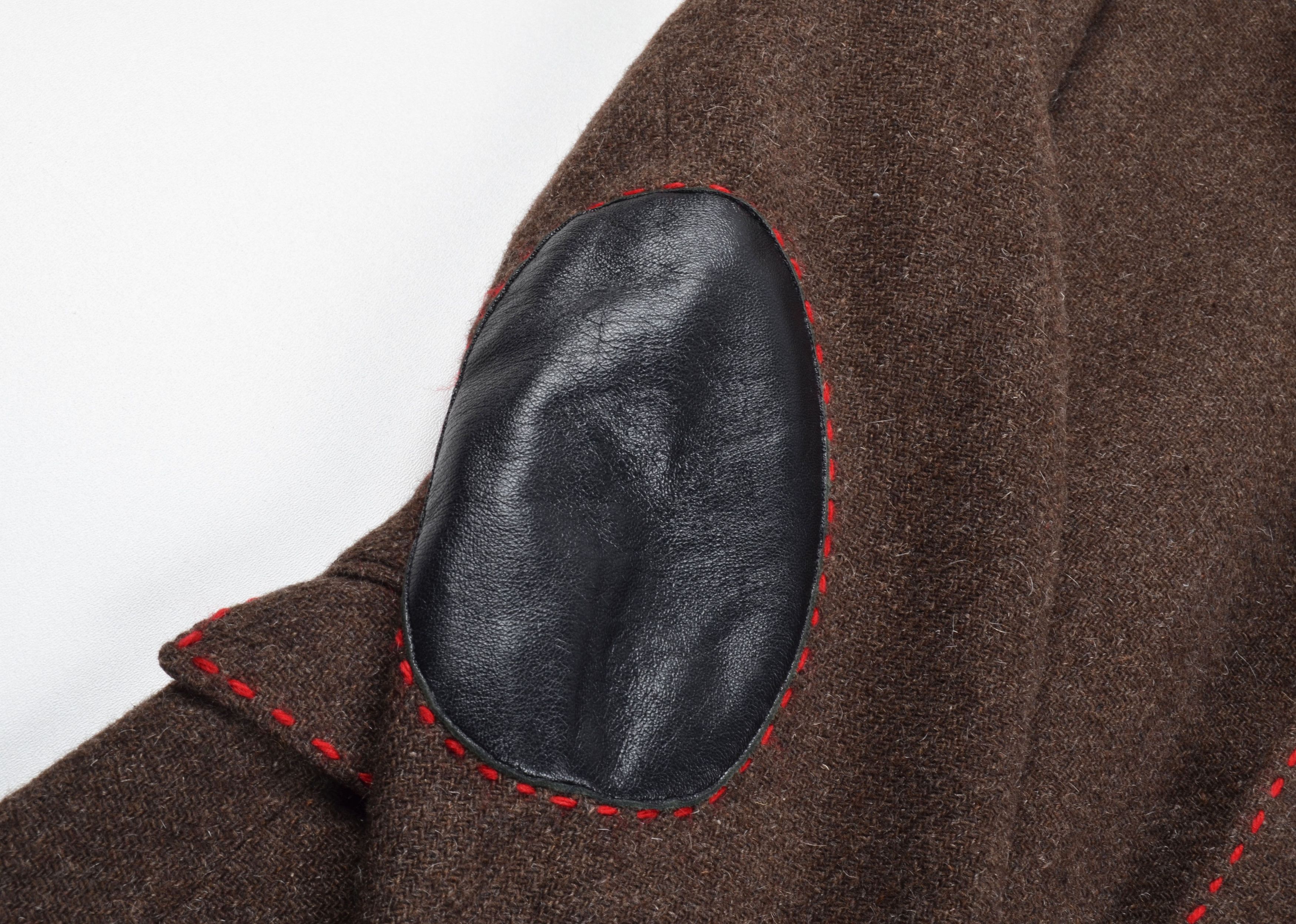 Other Holland Esquire Tweed Wool Leather Elbow Tailored Blazer Size 50R - 6 Thumbnail