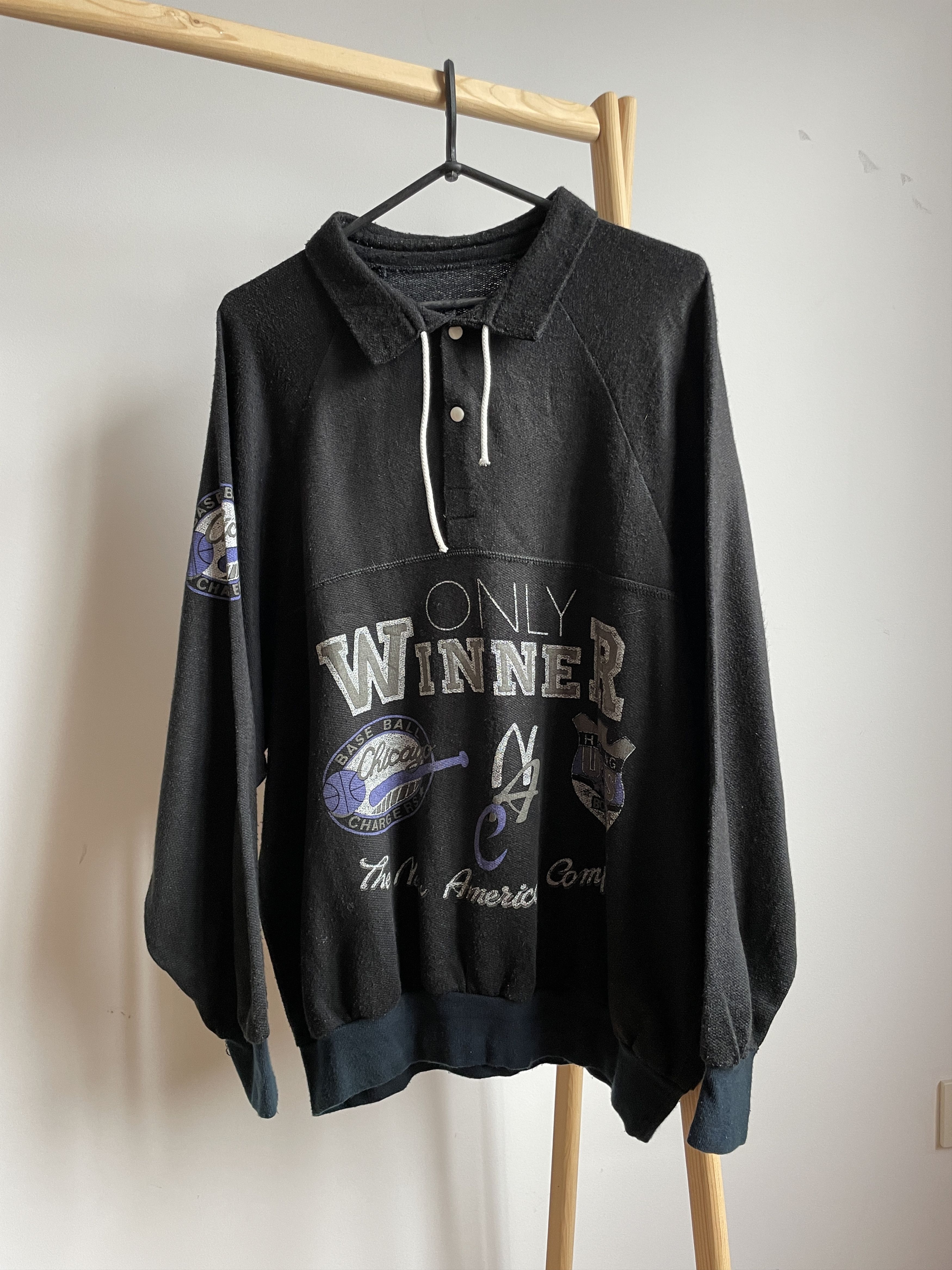 Vintage Only Winner Vintage 80's Collared Sweatshirt Size XL Size US XL / EU 56 / 4 - 1 Thumbnail