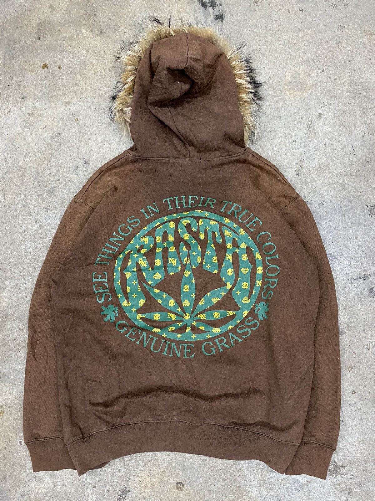 Beauty Beast × Hysteric Glamour × Japanese Brand faux fur hoodie jamaican rasta brown Size US L / EU 52-54 / 3 - 3 Thumbnail