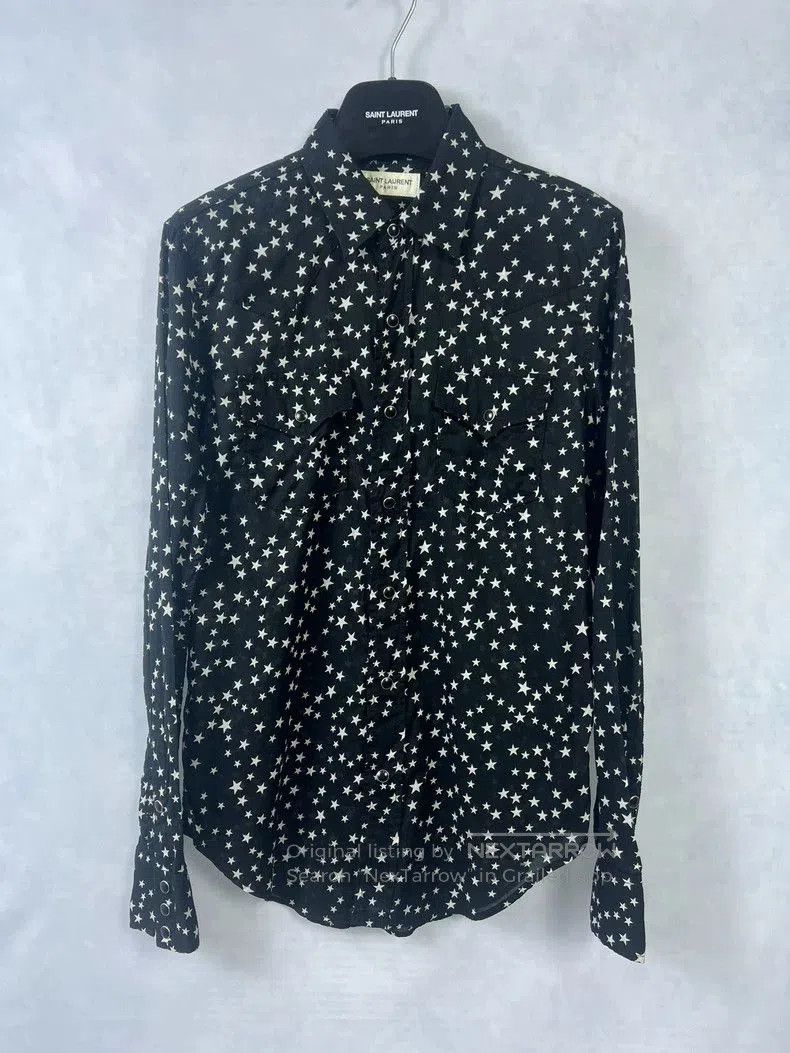 Saint Laurent Star Print Long Sleeve Shirt.