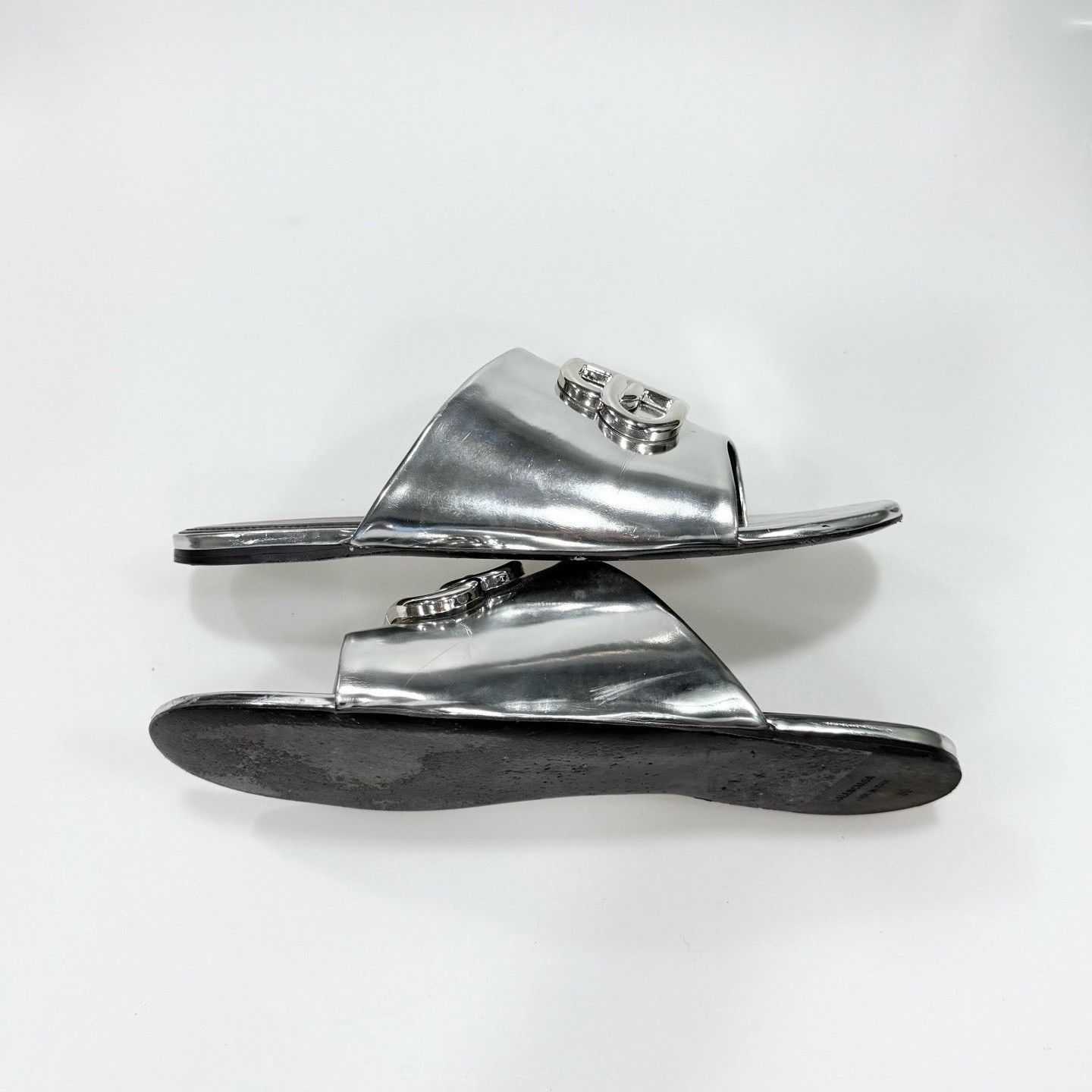 Balenciaga Balenciaga Metallic Slippers Size US 6 / EU 39 - 2 Thumbnail