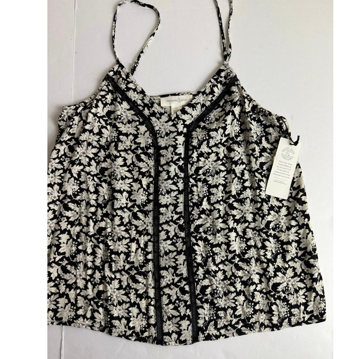 Treasure & Bond Treasure & Bond Floral Lace Inset Camisole Tank Top - XS Size XS / US 0-2 / IT 36-38 - 5 Thumbnail