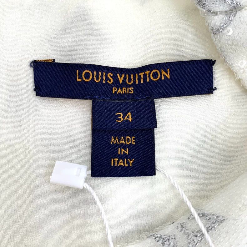Louis Vuitton Louis Vuitton White logo presbyopic sequined mulberry silk Size XXS / US 00 / IT 34 - 6 Thumbnail
