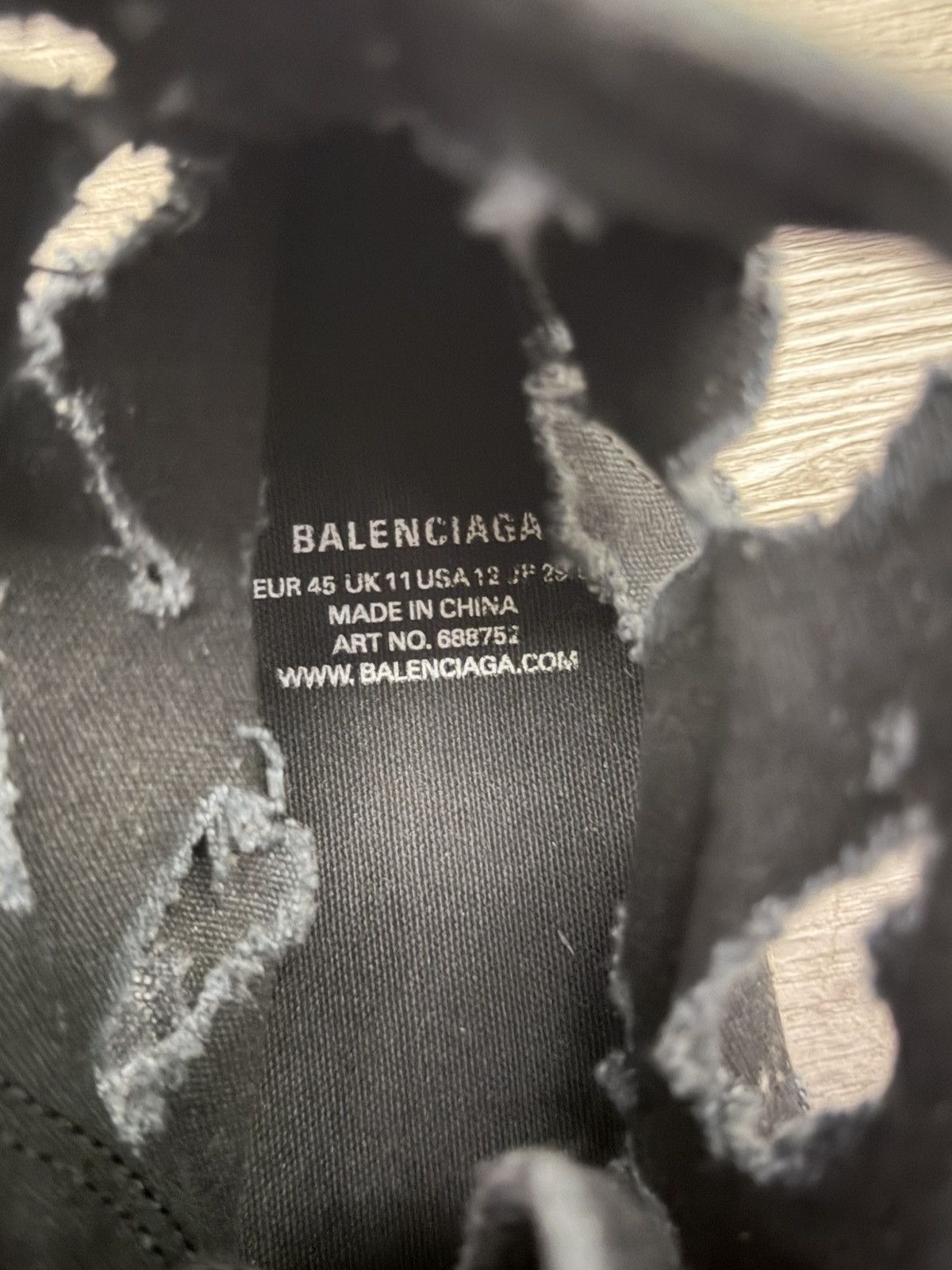 Balenciaga BALENCIAGA PARIS DESTROYED HIGH TOP SNEAKERS RARE Size US 12 / EU 45 - 5 Thumbnail