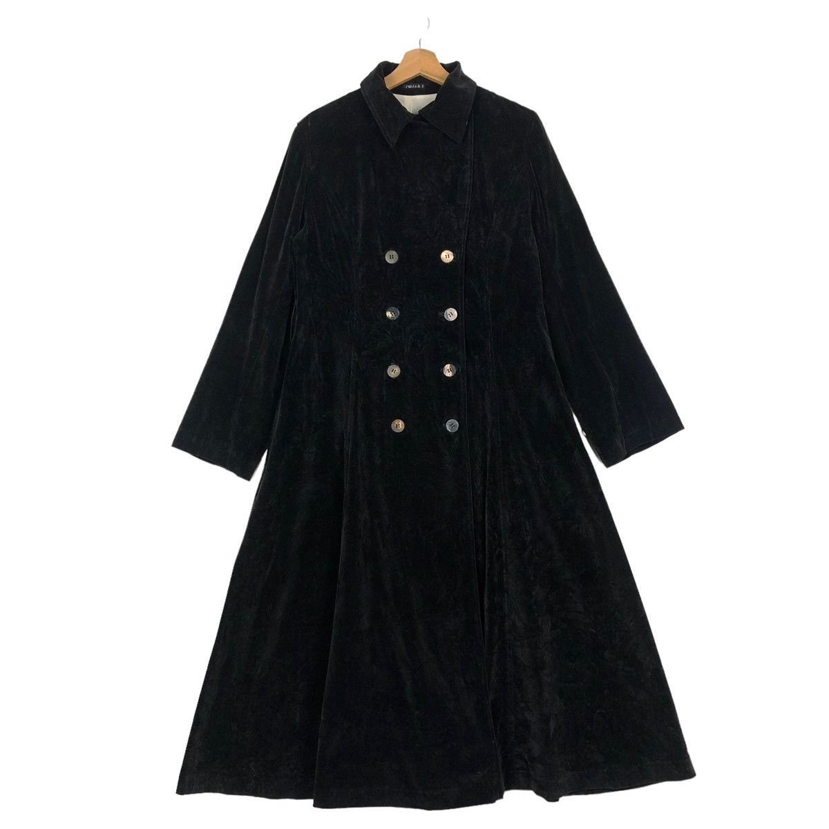 Yohji Yamamoto 🔥Rich Black - Velvet Fly Coats Long Jacket I Wish Y’s Bis Size M / US 6-8 / IT 42-44 - 1 Thumbnail