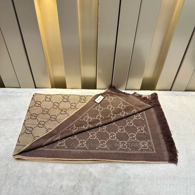 Gucci Gucci Double-sided jacquard mocha-coloured double-sided sc Size ONE SIZE - 1 Thumbnail
