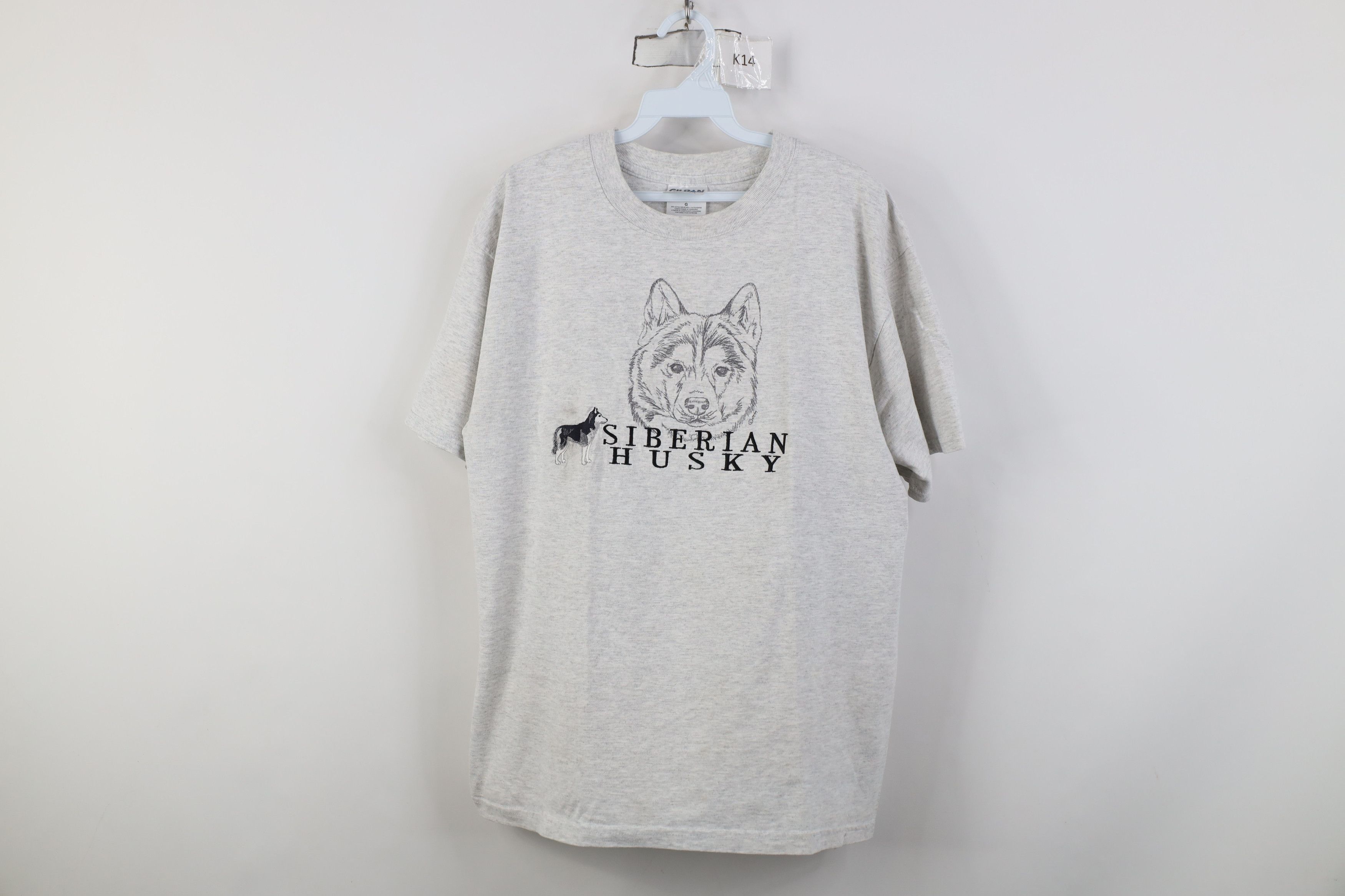 Vintage Vintage 90s Siberian Husky Dog Short Sleeve T-Shirt Gray Size US L / EU 52-54 / 3 - 1 Thumbnail