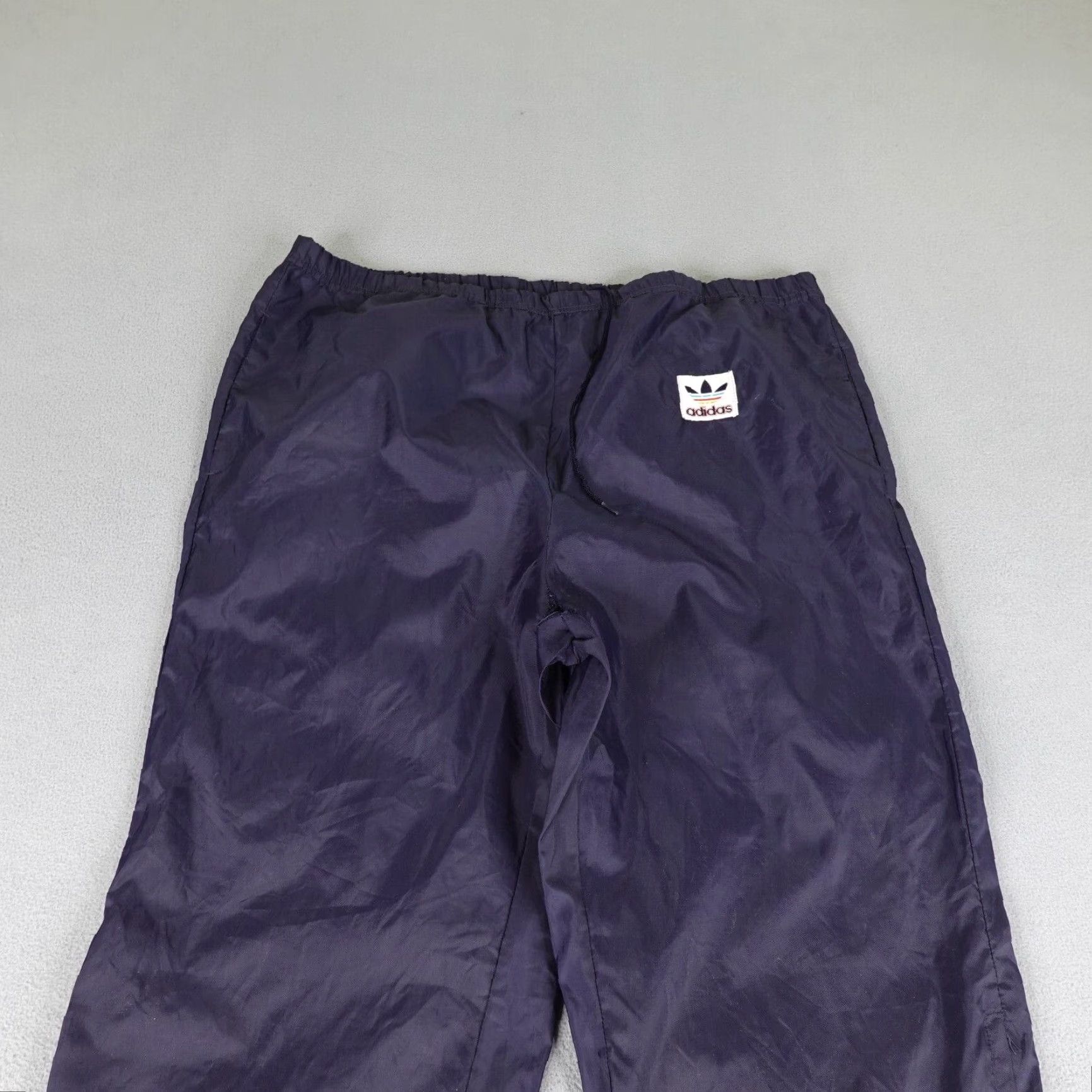 Adidas VINTAGE Adidas Track Pants Mens Medium Blue Nylon 80s Athletic Windbreaker Outdoors Sports Size US 35 - 2 Thumbnail