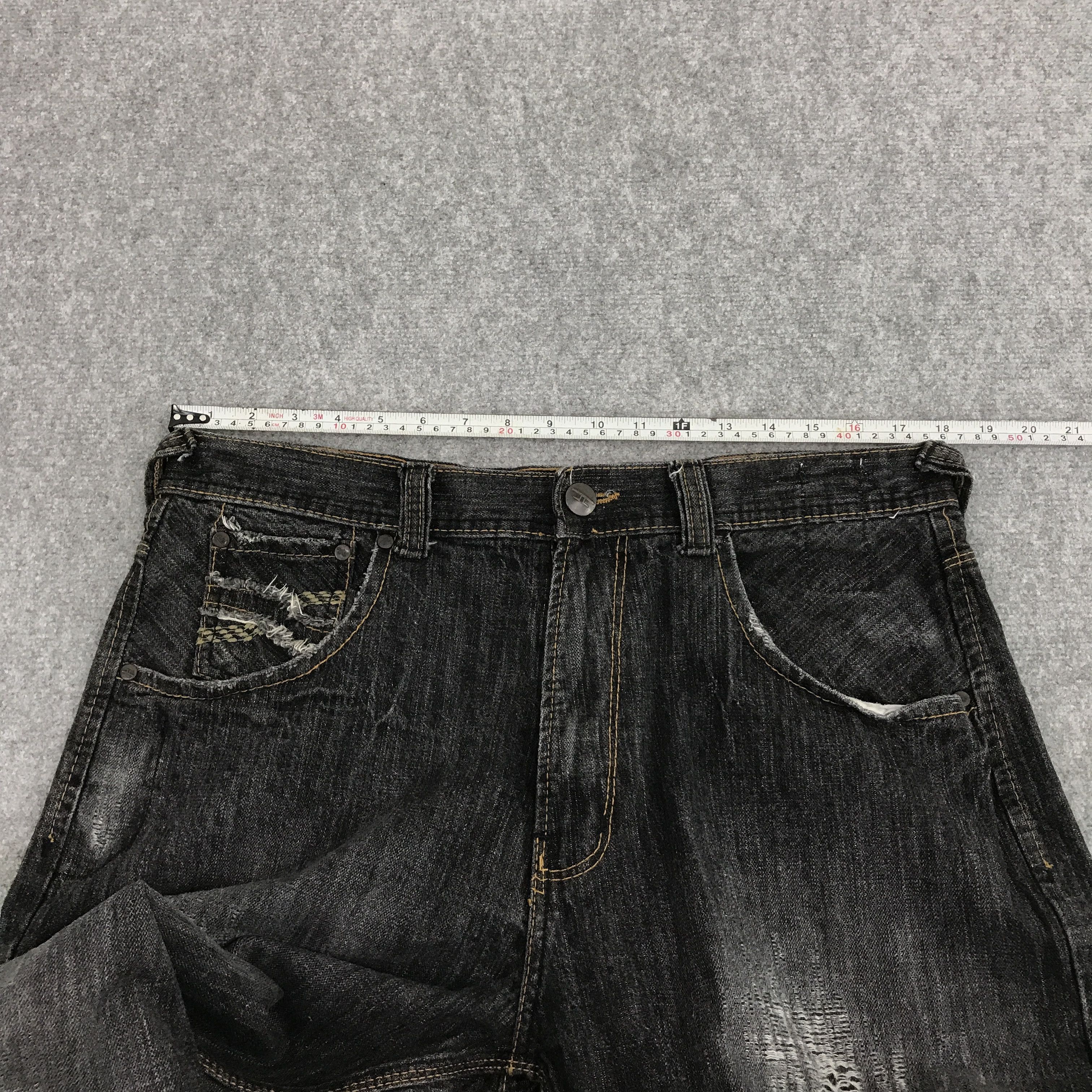 Japanese Brand BLACK DENIM JAPAN DISTRESEED JEANS PANTS Size US 36 / EU 52 - 9 Thumbnail