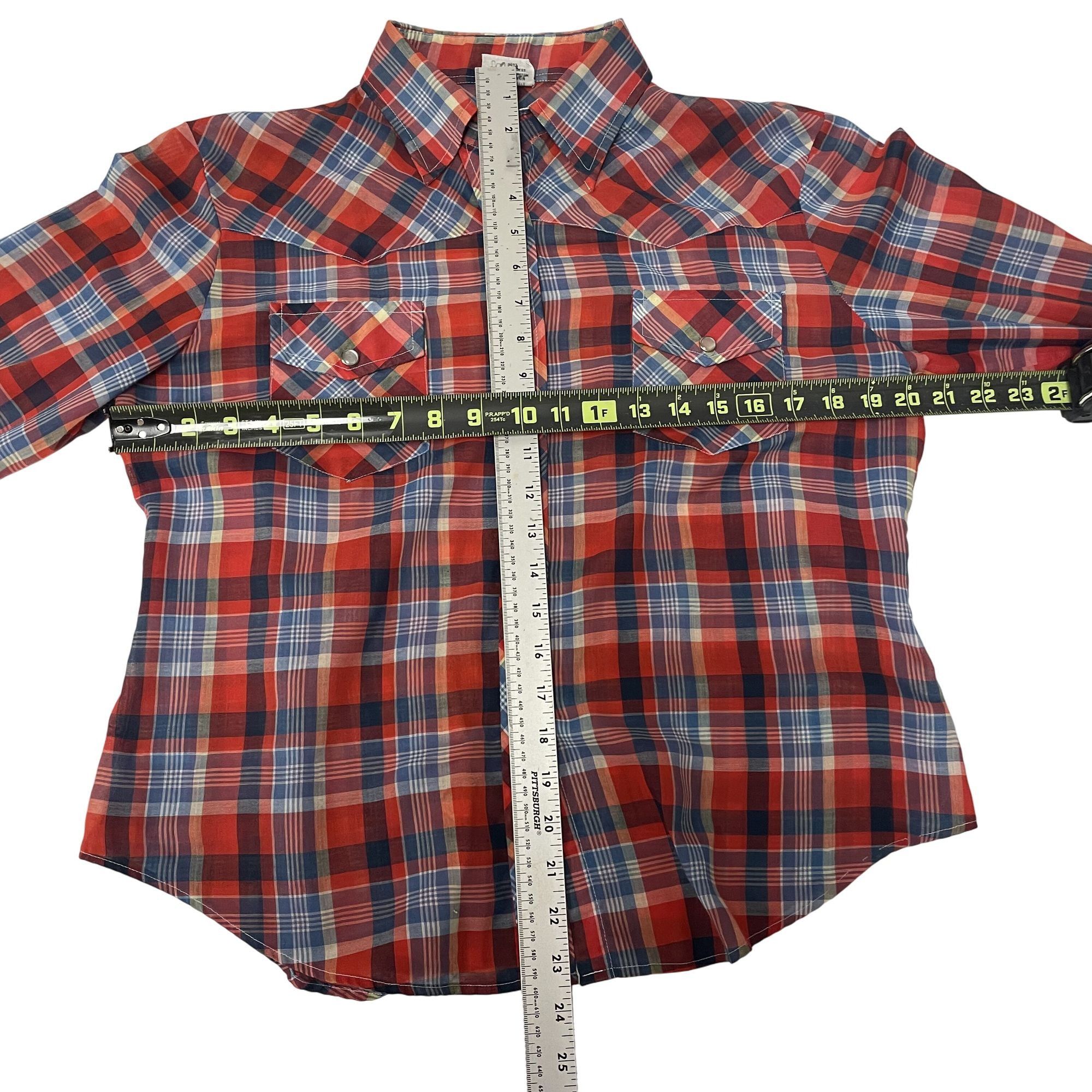 Other Vtg PLAID Western HIPPIE Cowboy RODEO Pearl Snap Shirt Size S / US 4 / IT 40 - 6 Thumbnail