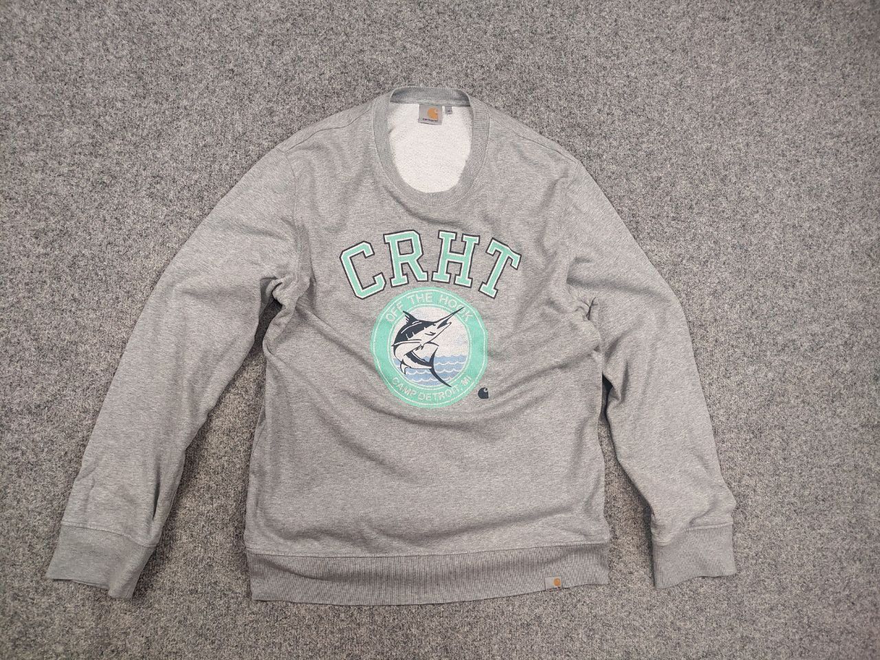 Carhartt Vintage Carhartt Camp Detroit Fish Logo Gray Sweatshirt Size US M / EU 48-50 / 2 - 8 Thumbnail