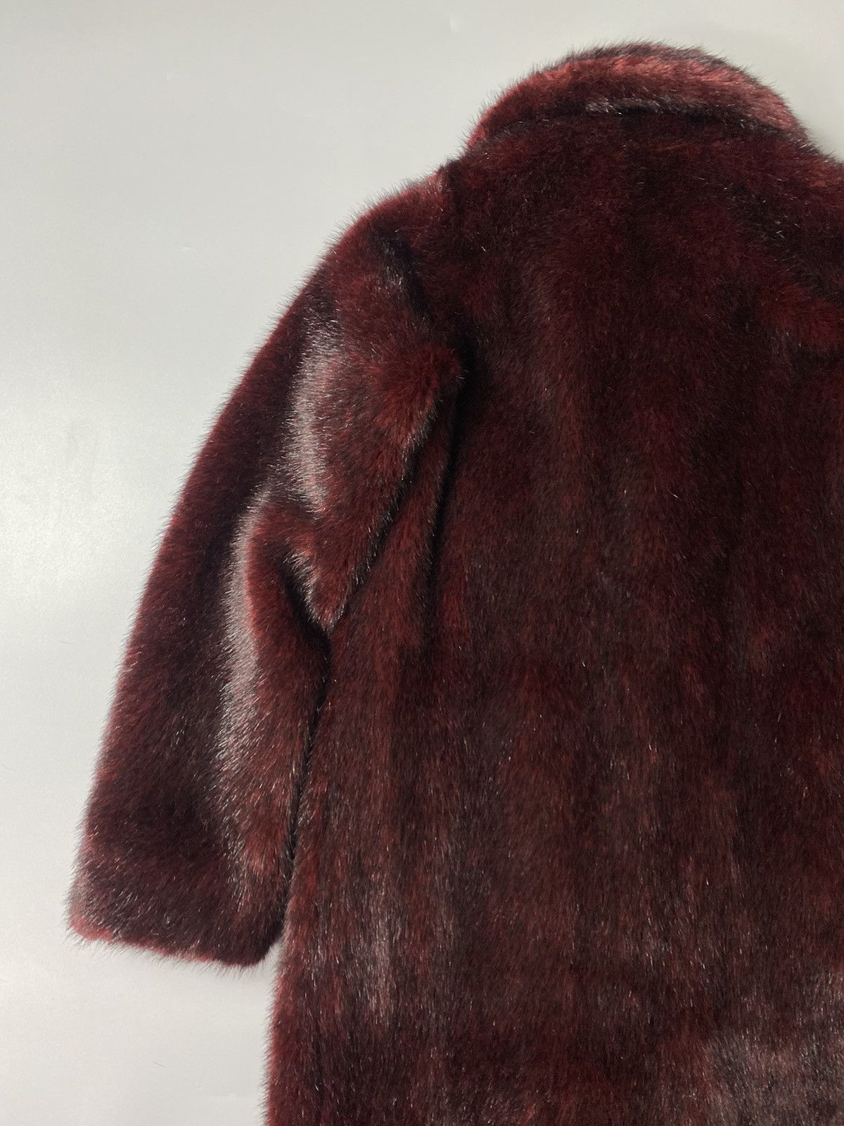 agnes b. Agnes B.- Burgundy Faux Fur Coat Size XS / US 0-2 / IT 36-38 - 12 Thumbnail