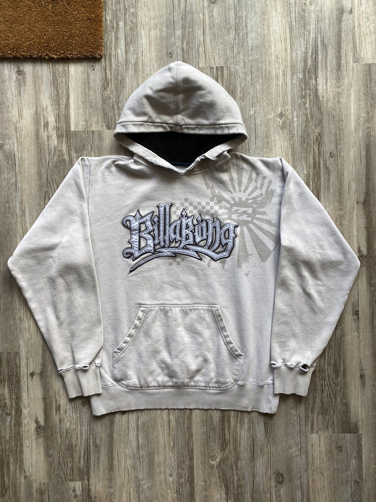Vintage Y2K Billabong Crazy Olde English Spellout Hoodie