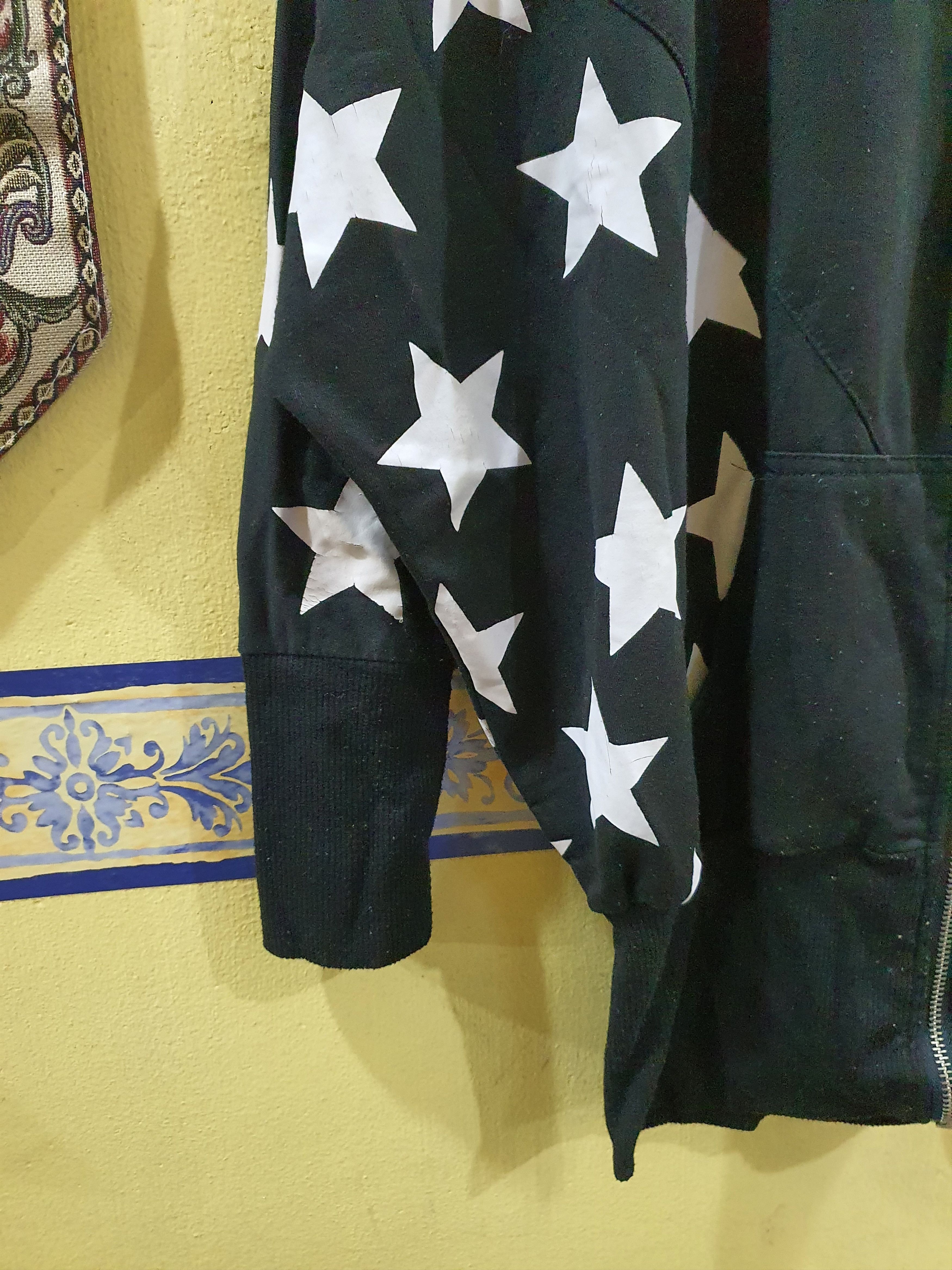 Vintage Acdc Rag STA Pattern Full Zip in black with white stars Size XL / US 12-14 / IT 48-50 - 5 Thumbnail