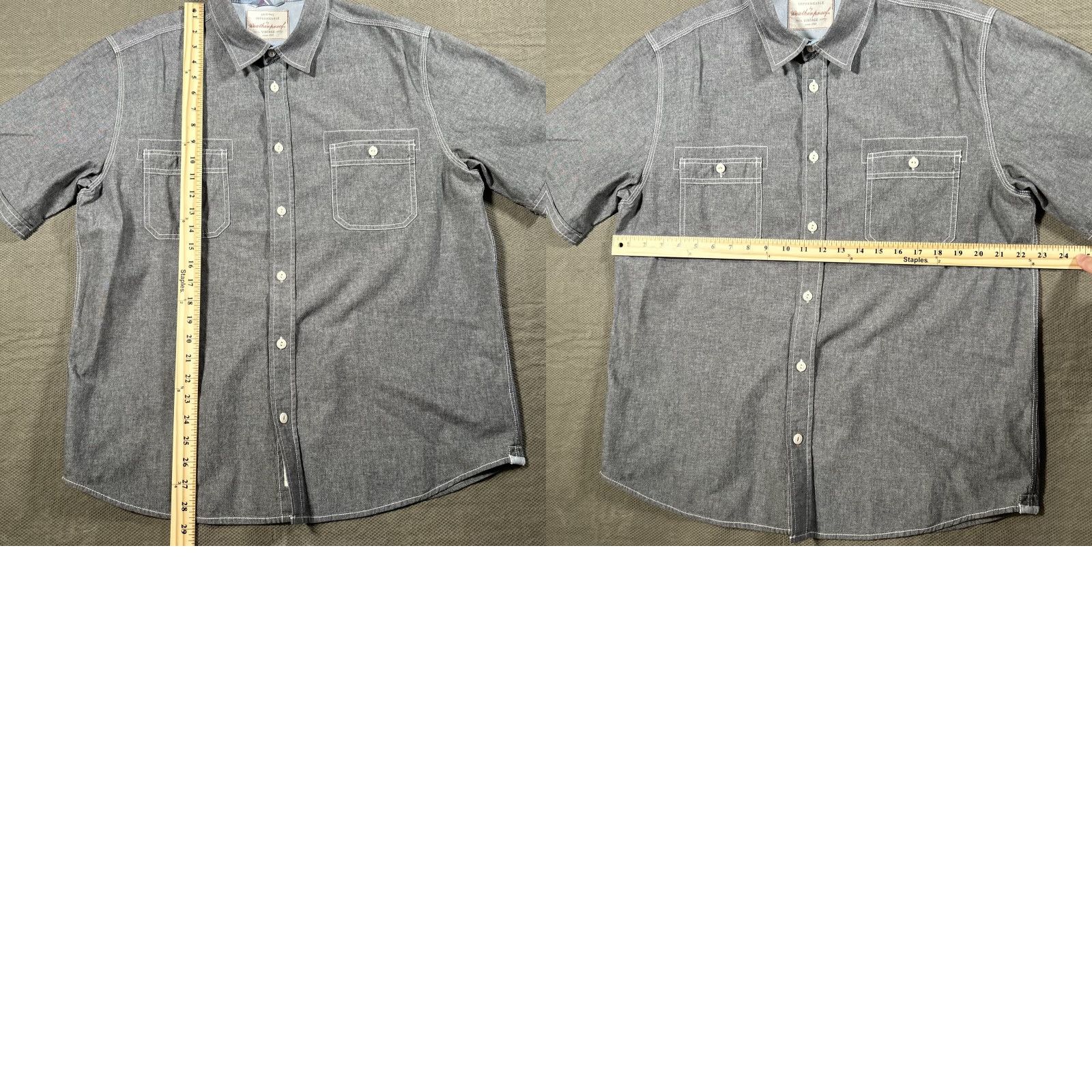 Weatherproof Weatherproof Mens Short Sleeve Button-Up Shirt Gray Size L Pockets Vintage Size US L / EU 52-54 / 3 - 8 Thumbnail
