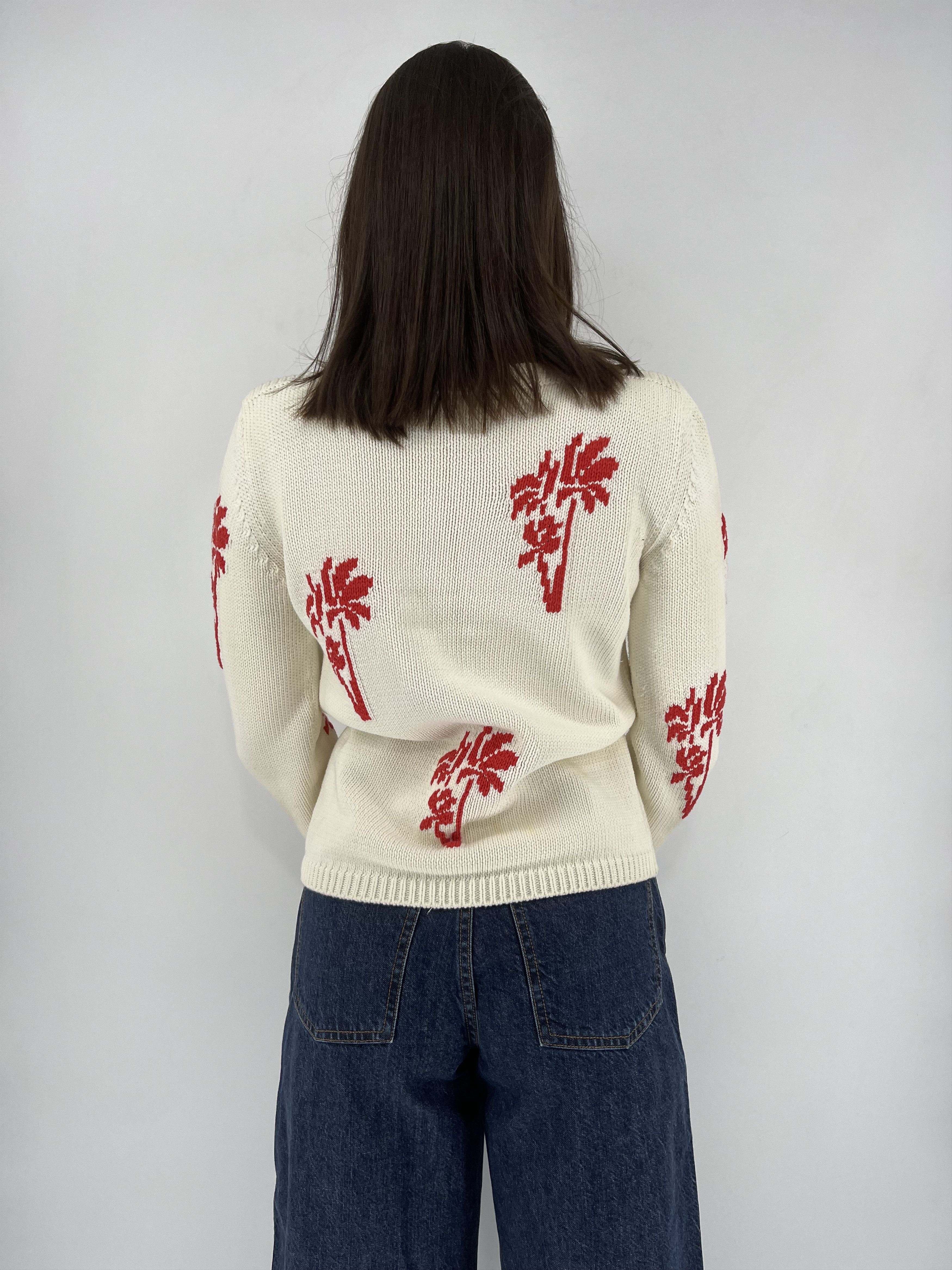 Max Mara × Vintage Vintage Max Mara Women's Weekend Palm Print Sweater Size M / US 6-8 / IT 42-44 - 4 Thumbnail